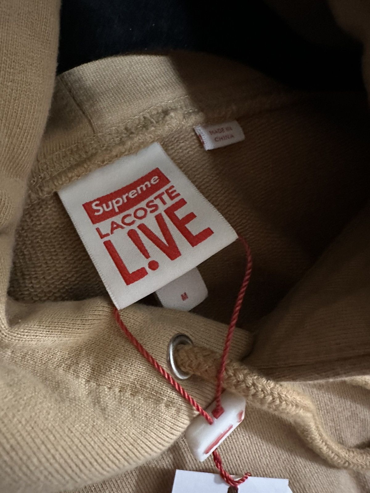 Lacoste × Supreme Supreme Lacoste Hooded Sweatshirt - Tan, Medium Size US M / EU 48-50 / 2 - 7 Thumbnail