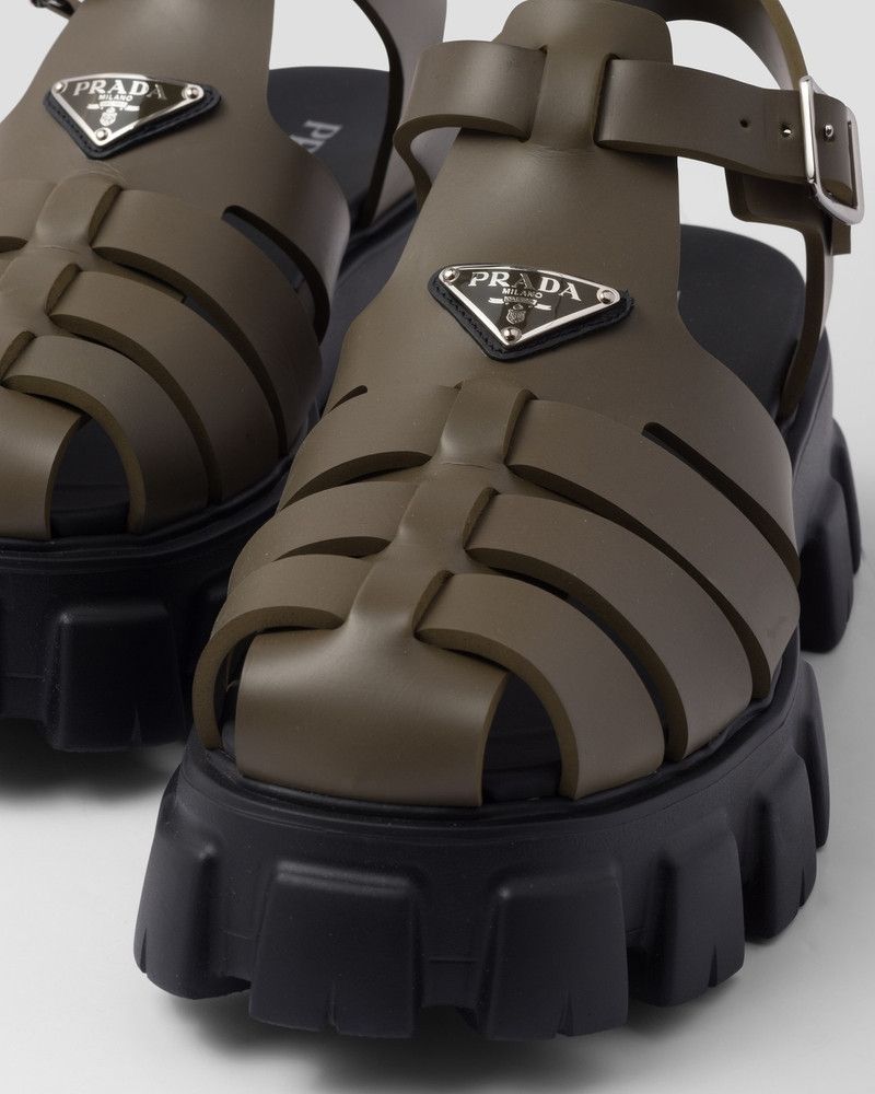 Prada o1mt1gz0526 Rubber Sandals in Khaki Size US 8 / EU 41 - 6 Thumbnail