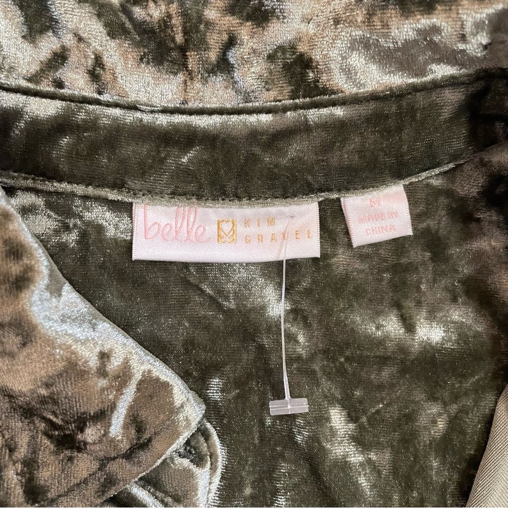 Other New Belle By Kim Gravel Crushed Velvet Green Button Down Sh Size M / US 6-8 / IT 42-44 - 7 Thumbnail