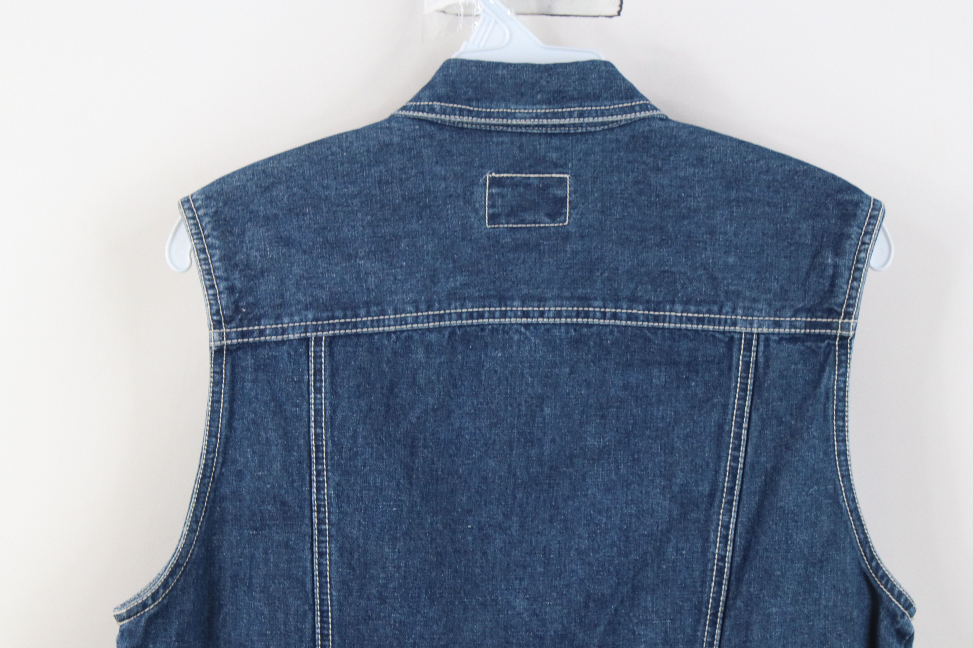 Calvin Klein Vintage 90s Calvin Klein Cropped Denim Trucker Vest Jacket Size M / US 6-8 / IT 42-44 - 12 Thumbnail