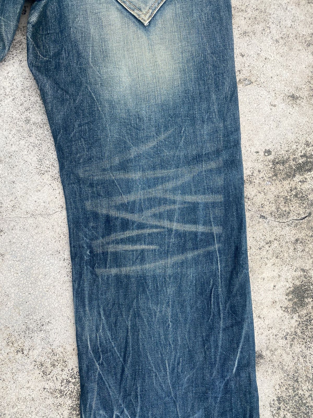 If Six Was Nine × Japanese Brand Flare Jeans Red Pepper Honeycomb Clawmark Splash Size US 33 - 19 Thumbnail