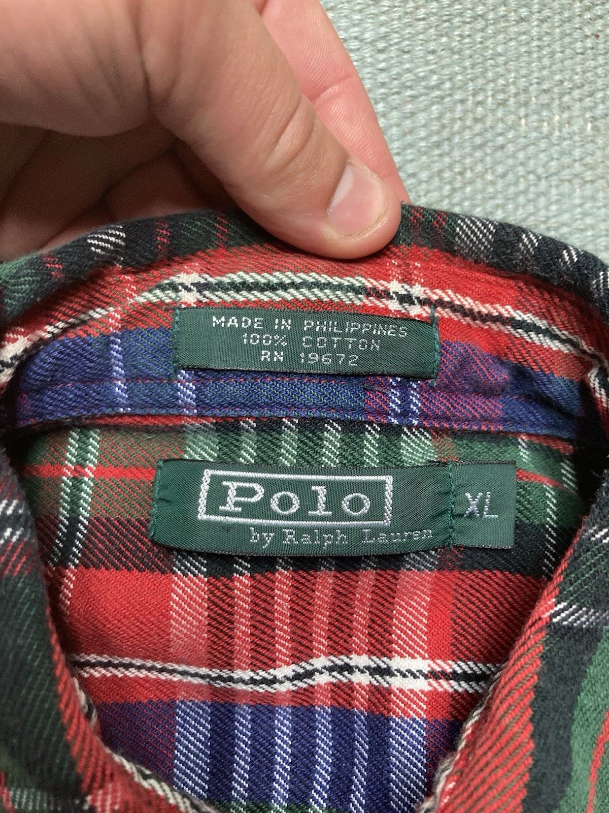 Polo Ralph Lauren × Vintage Polo Ralph Lauren flannel shirt woven cotton thick plaid XL Size US XL / EU 56 / 4 - 5 Thumbnail