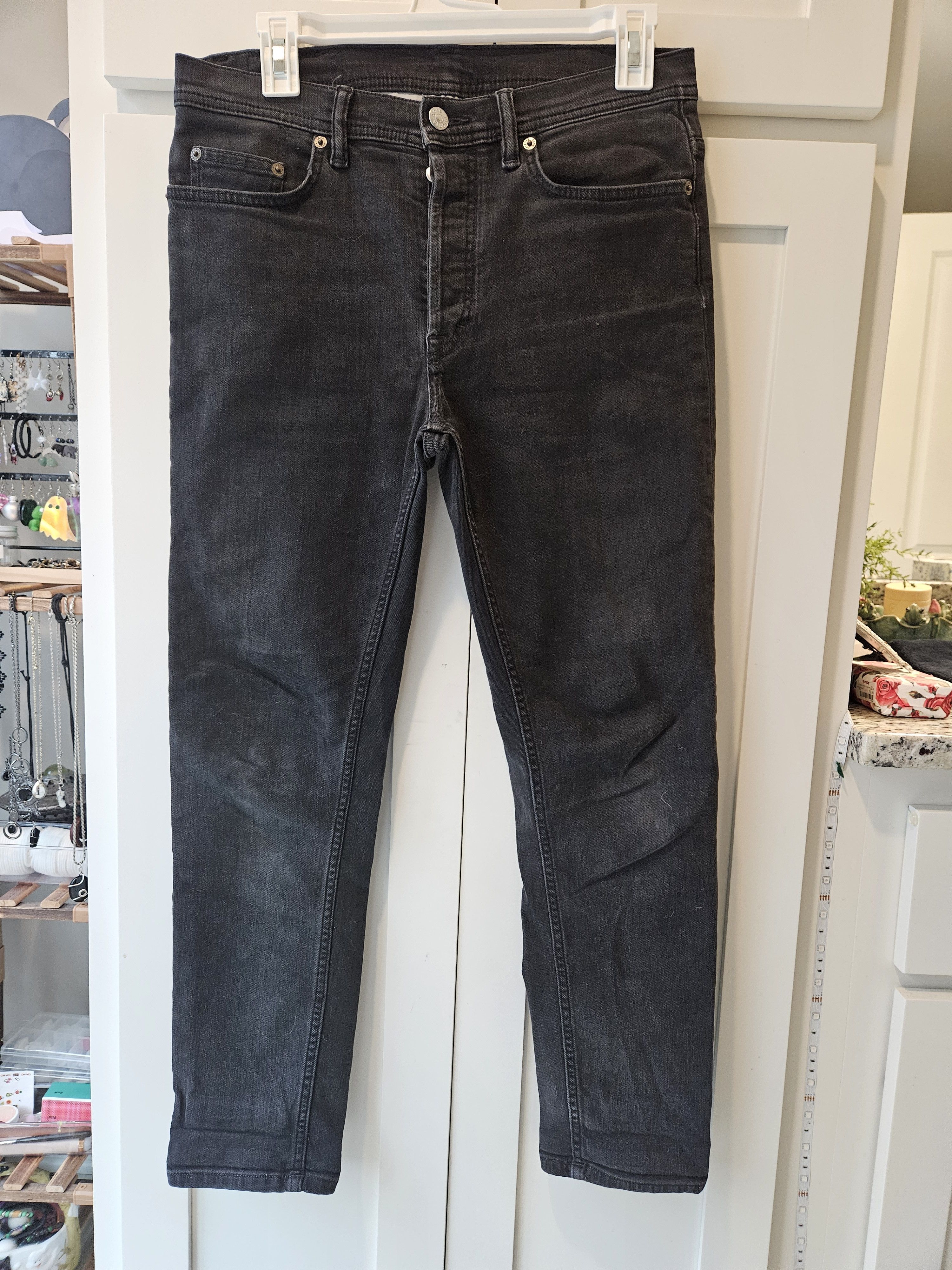 Acne Studios Black Soft Denim Straight Fit Jeans Size US 32 / EU 48 - 1 Thumbnail