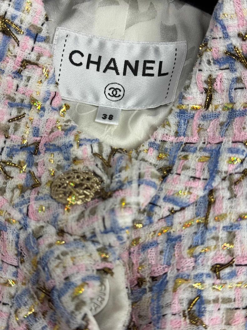 Chanel Chanel Cruise series pink and white tweed knitted dress Size XS / US 0-2 / IT 36-38 - 4 Thumbnail