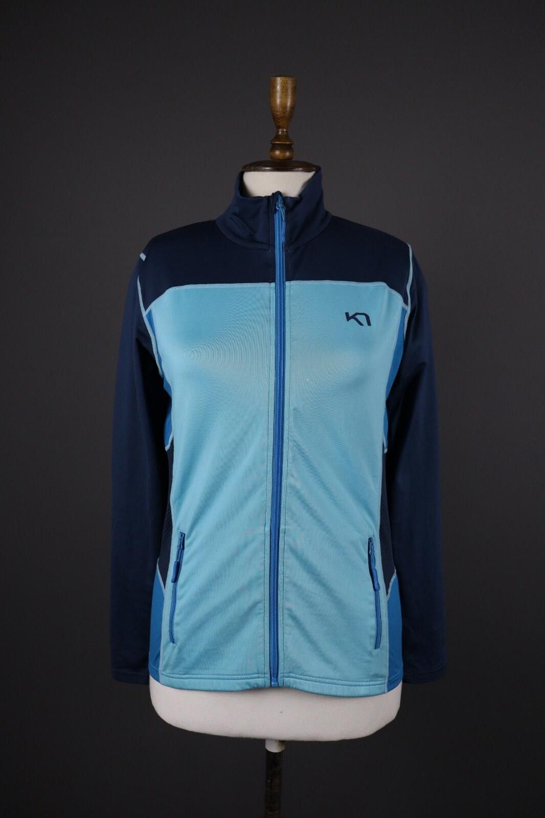 Designer Kari Traa Blue Full Zip Activewear Track Jacket Size L Size L / US 10 / IT 46 - 1 Thumbnail