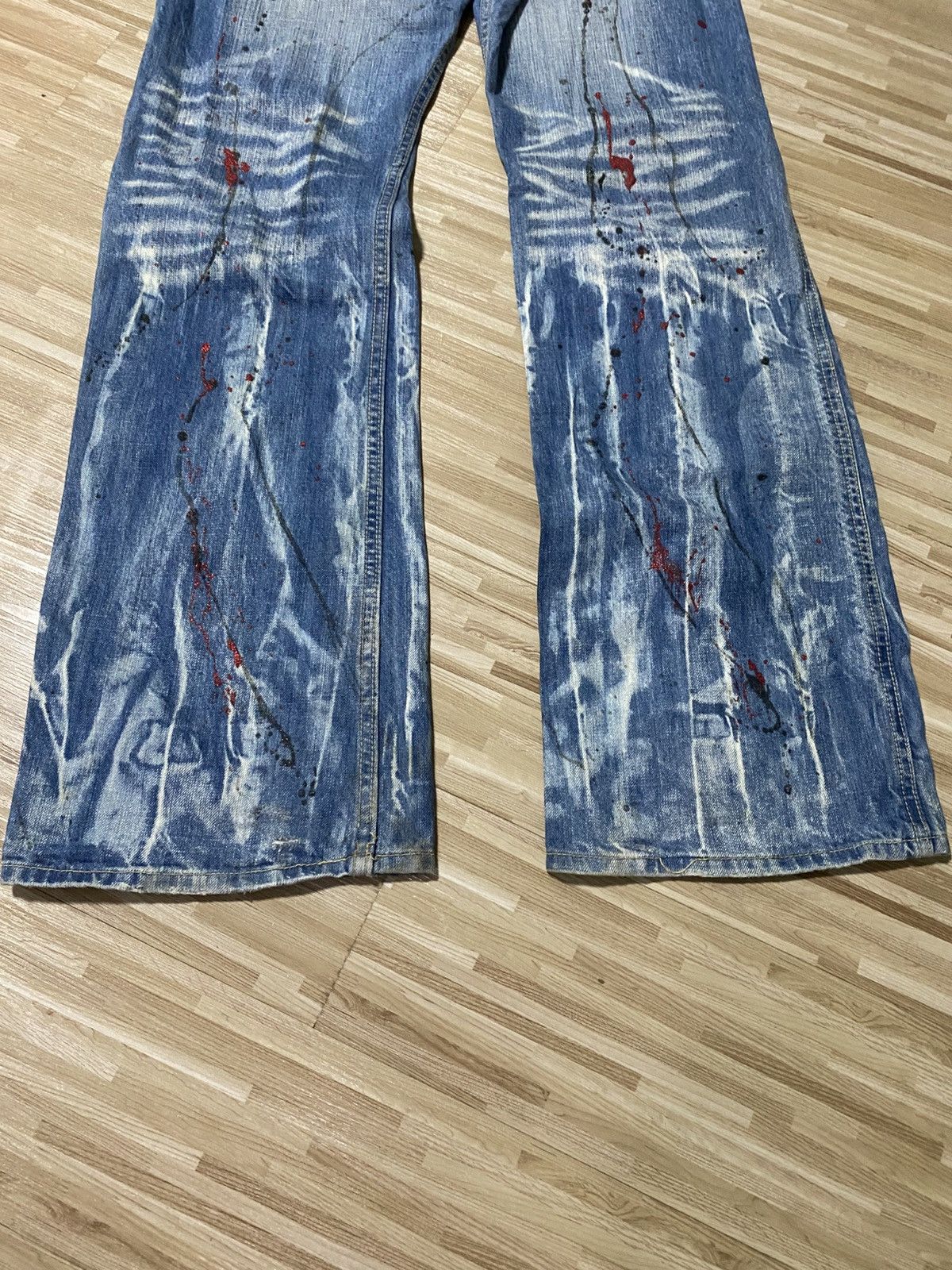 Japanese Brand 💥JEANS SPLATTER PAINT SPLASHES💥 Size US 32 / EU 48 - 18 Thumbnail