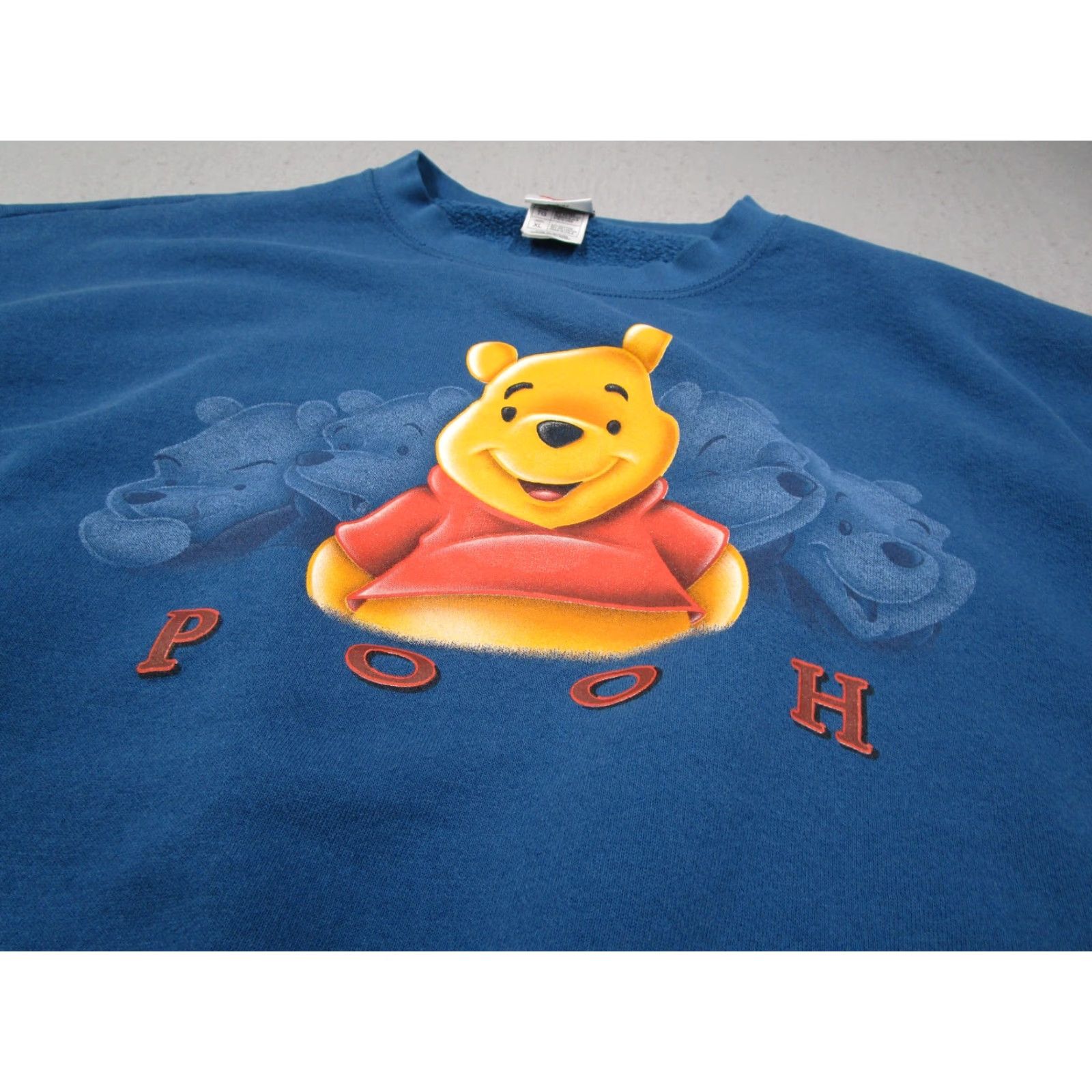 Disney VINTAGE Disney Shop Sweatshirt Mens XL Blue Winnie the Pooh Pullover Crew Neck Fleece Cotton Blend Made in USA Size US XL / EU 56 / 4 - 2 Thumbnail