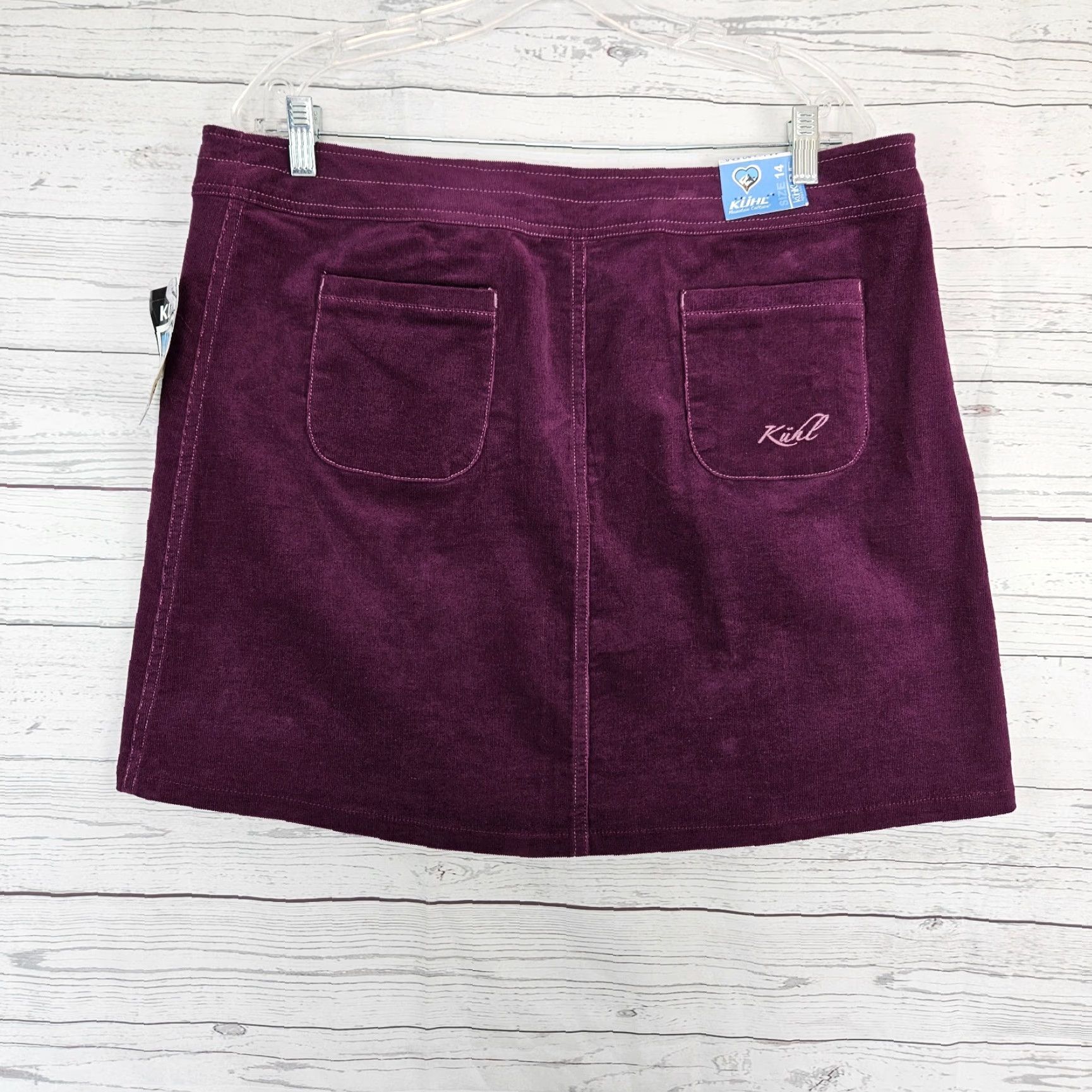 Vintage Kuhl Womens Corduroy Skirt Sz 14 Purple Pockets Cotton Blend Short Straight & Pencil Vintage? (No, not vintage) Size 36" / US 14 / IT 50 - 3 Thumbnail