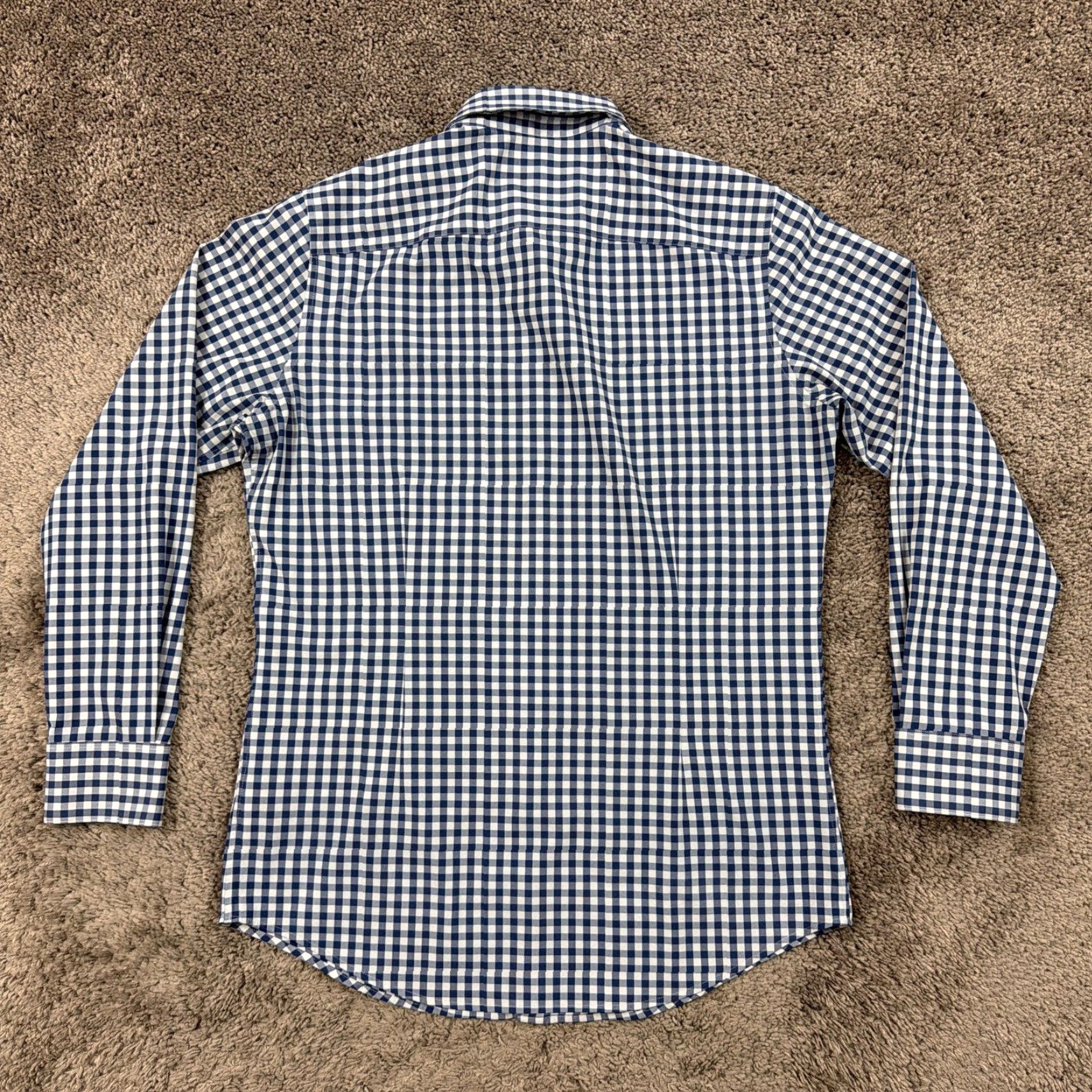 Mizzen+Main Mizzen+Main Shirt Mens M Blue Check Trim Slim Performance Stretch Long Sleeve Size US M / EU 48-50 / 2 - 5 Thumbnail