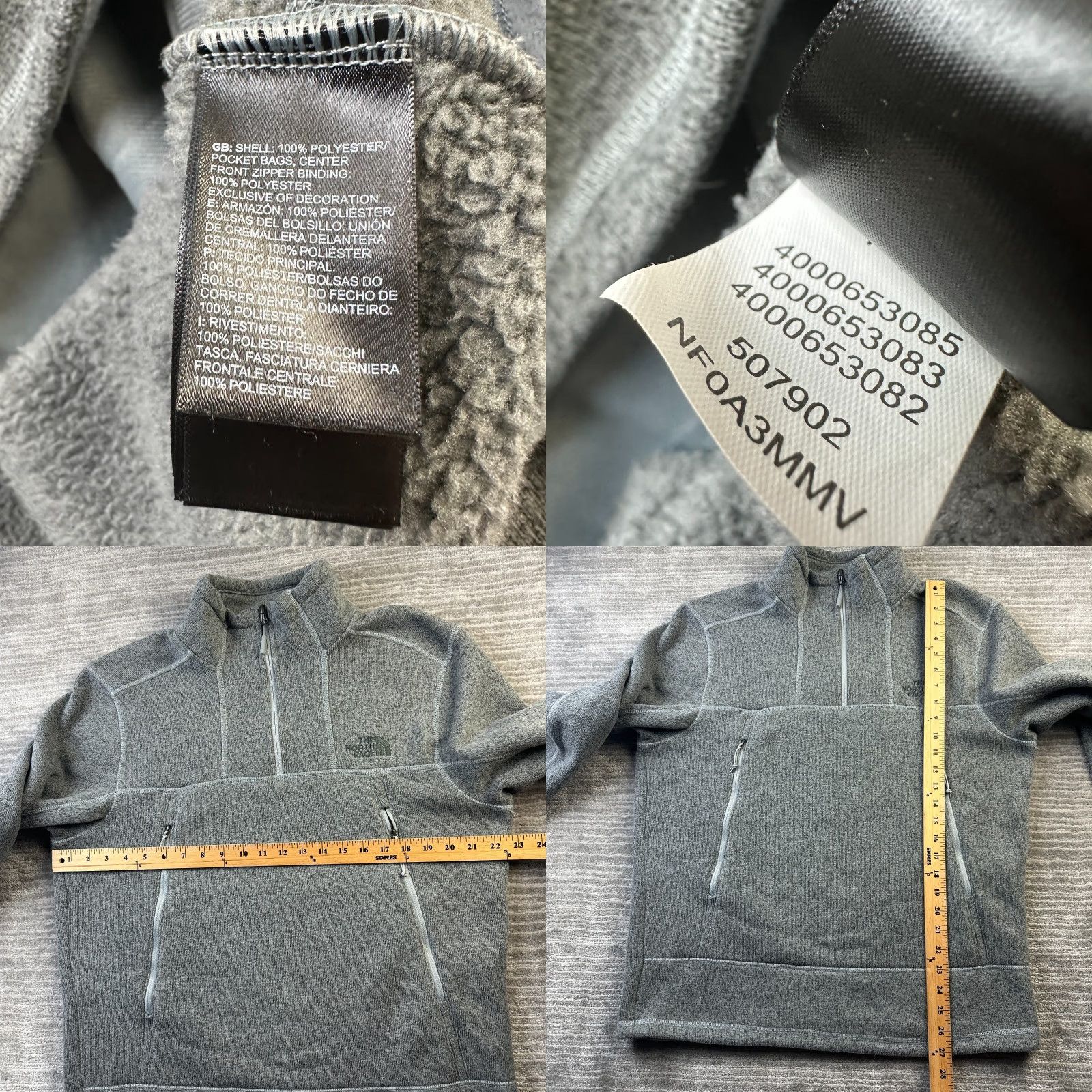 The North Face The North Face Sweater Mens L Gray Fleece 1/4 Zip Pullover Outdoor Hiking Size US L / EU 52-54 / 3 - 8 Thumbnail