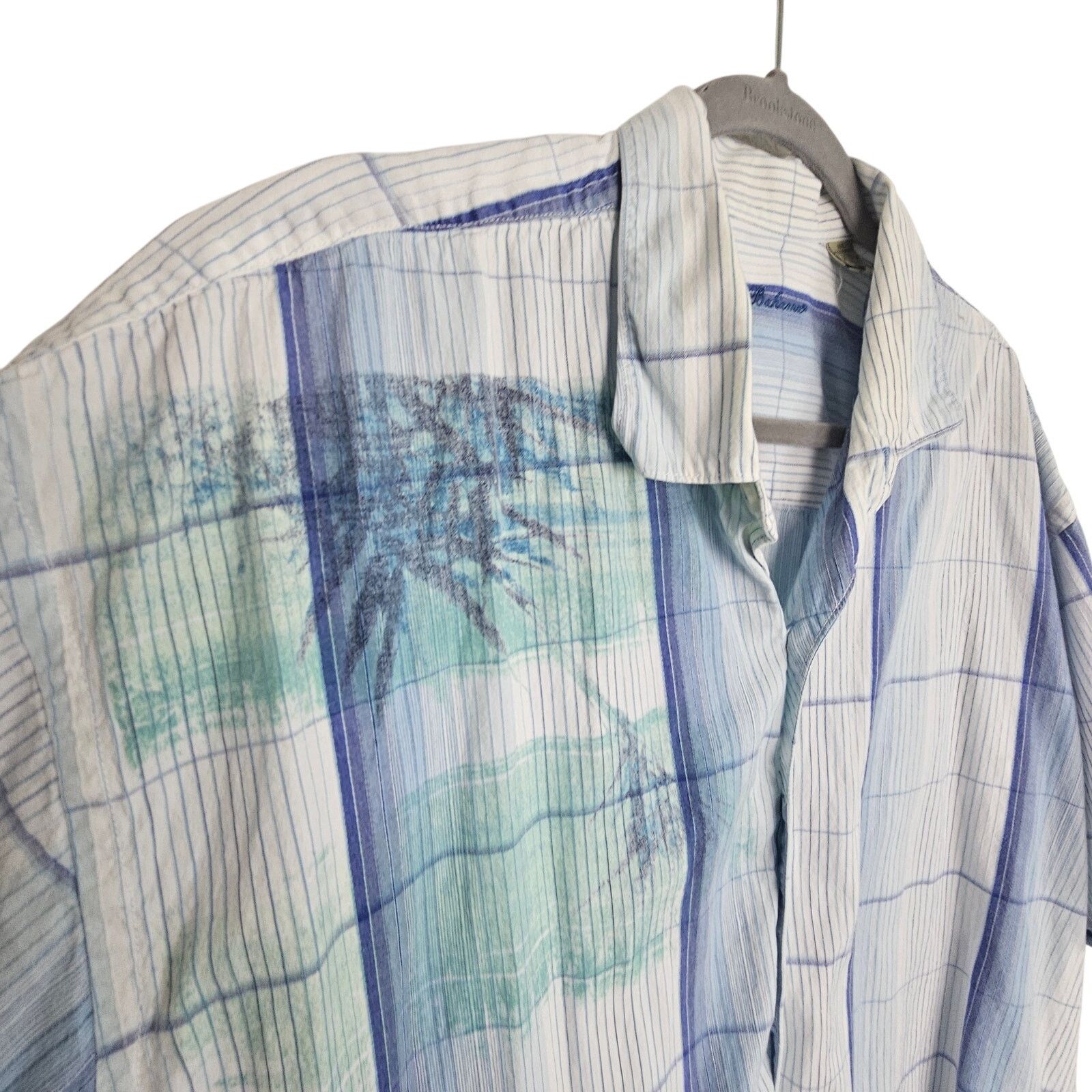 Tommy Bahama Tommy Bahama Hawaiian Shirt Men XXL Blue White Plaid Top Size US XXL / EU 58 / 5 - 5 Thumbnail