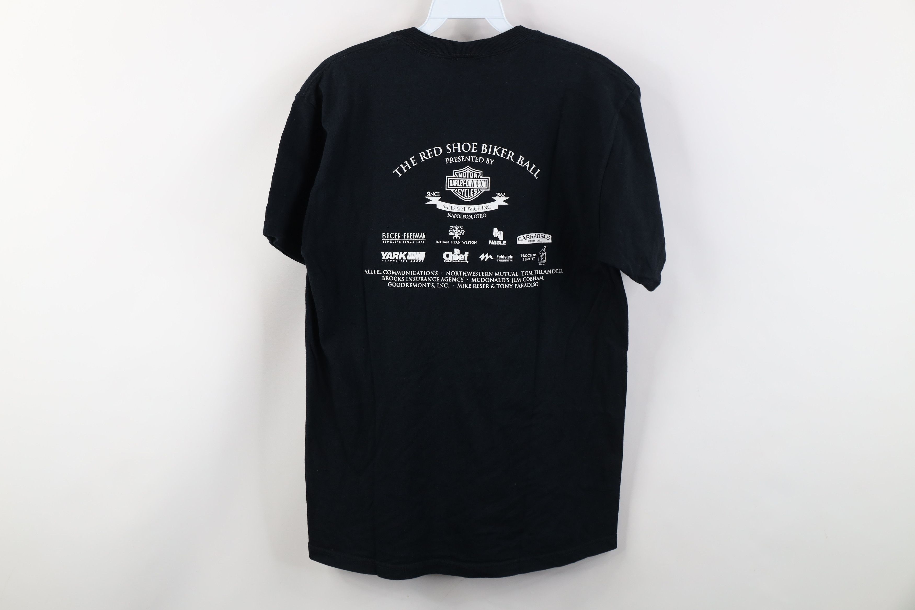 Harley Davidson Vintage Y2K Harley Davidson The Red Shoe Biker Ball T-Shirt Size US S / EU 44-46 / 1 - 11 Thumbnail