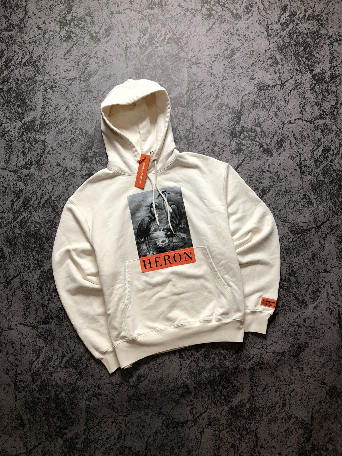 HERON PRESTON NEW HOODIE NF BW BIG LOGO CRANE XL
