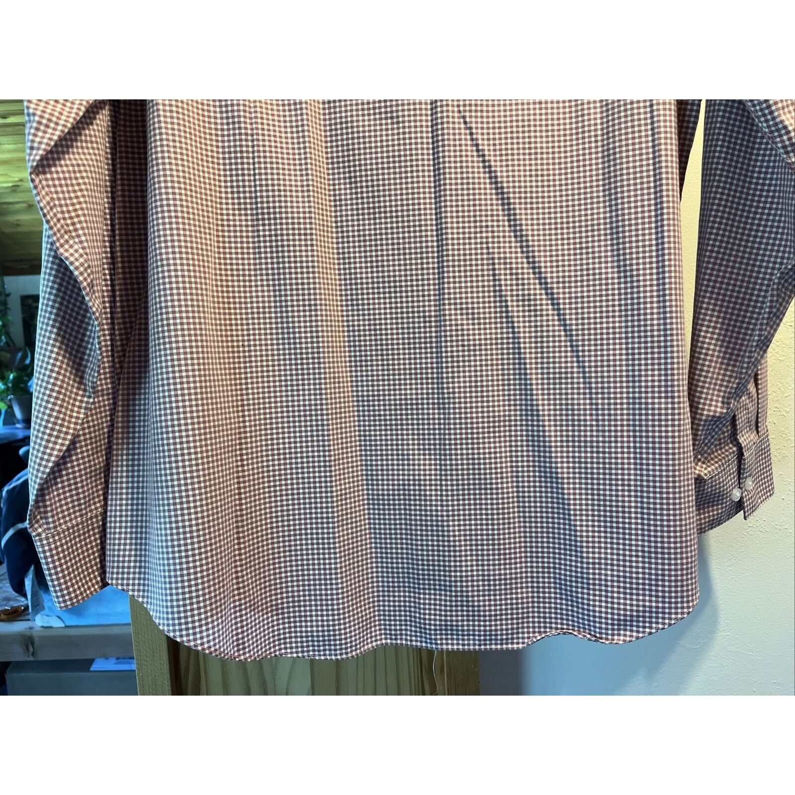 Calvin Klein Calvin Klein Men’s 17.5 34/35 Red Check Button Cotton Shirt Size US XL / EU 56 / 4 - 13 Thumbnail