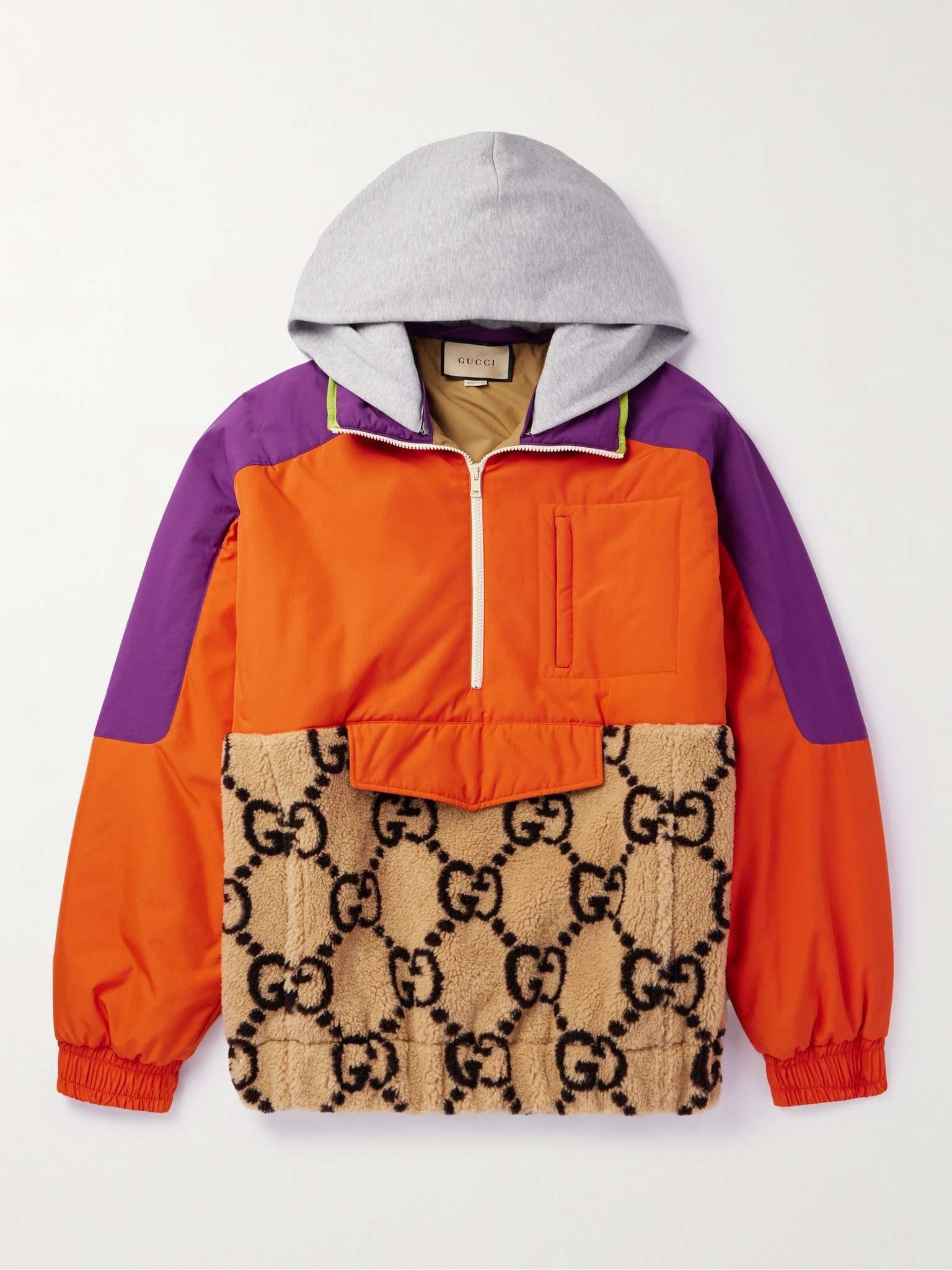 o1s1wg110125 GG Fuzzy Fabric Half Zip Jacket in Multicolor