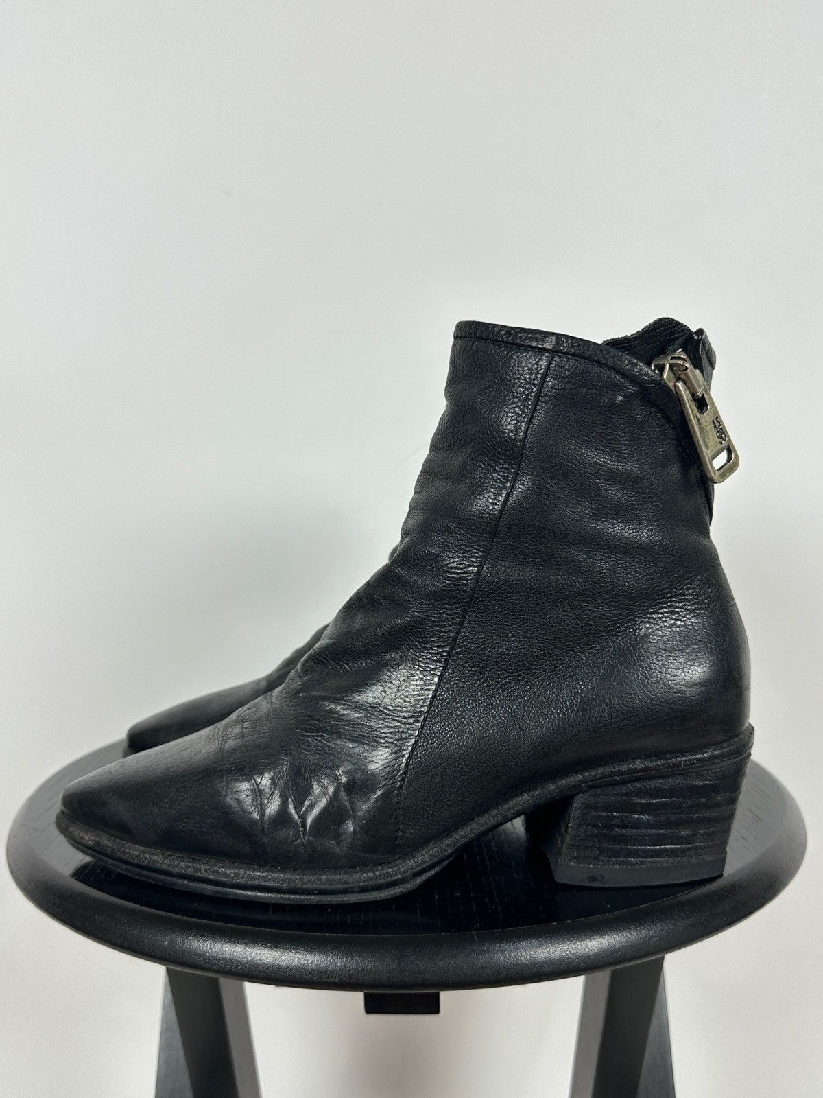 A.S.98 A.S.98 Black Leather Zipper Ankle Boots Size US 7 / IT 37 - 1 Thumbnail