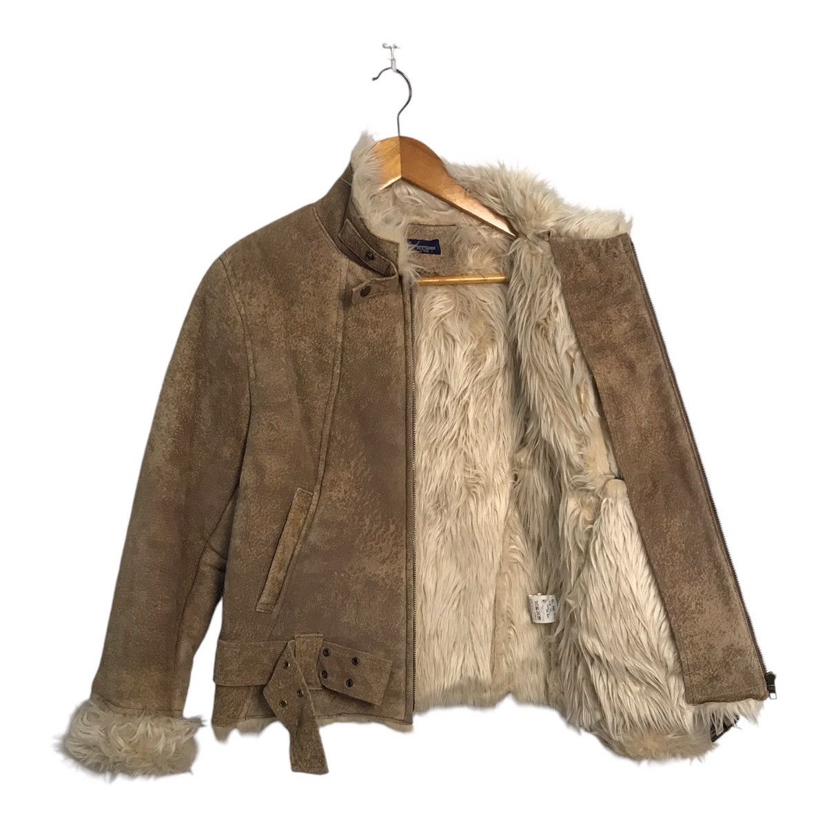 🌎 Blue Planet Leather Lined Fur Brown Jacket