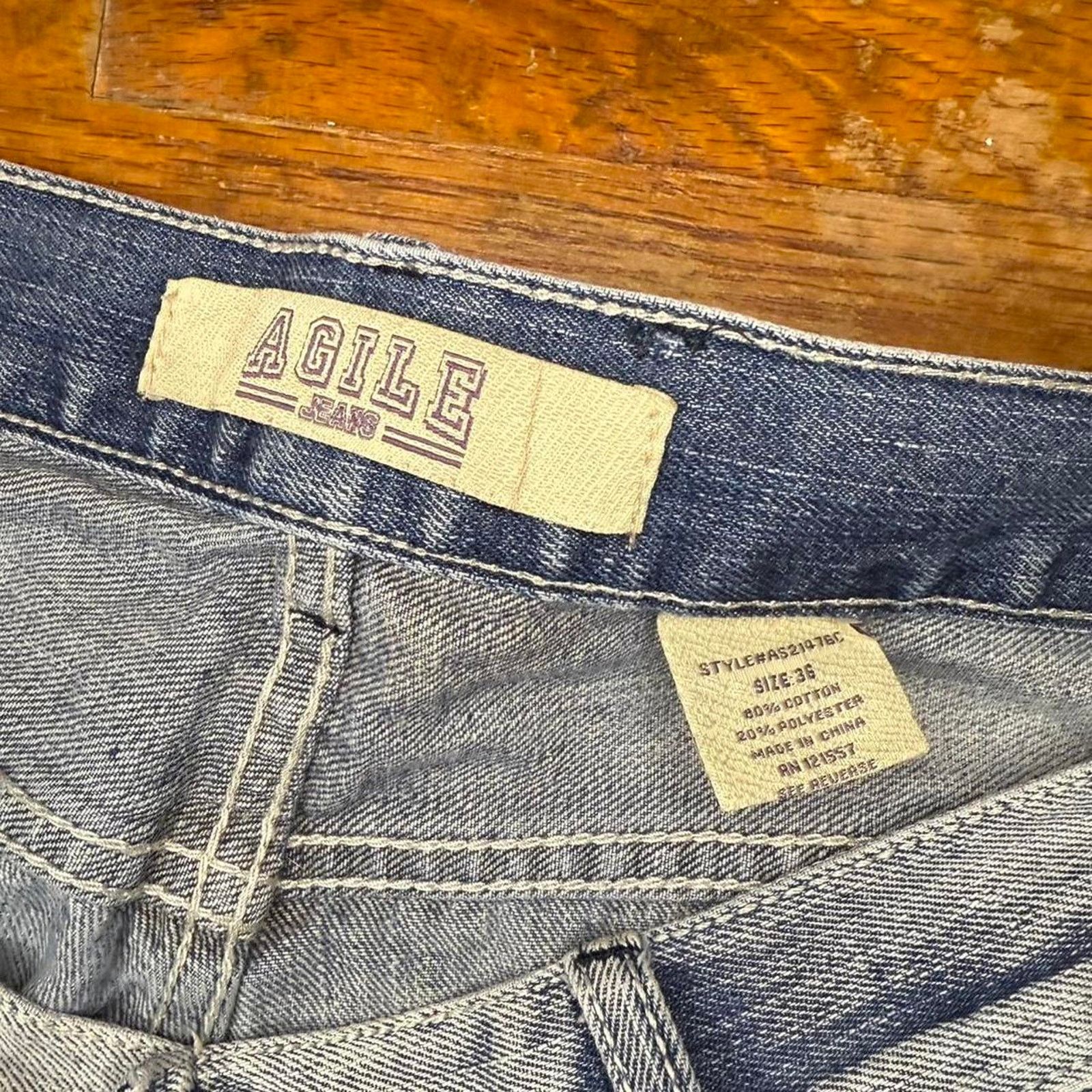 Vintage Y2k Light Wash Agile Iron Cross Baggy Denim Shorts Size US 36 / EU 52 - 5 Thumbnail