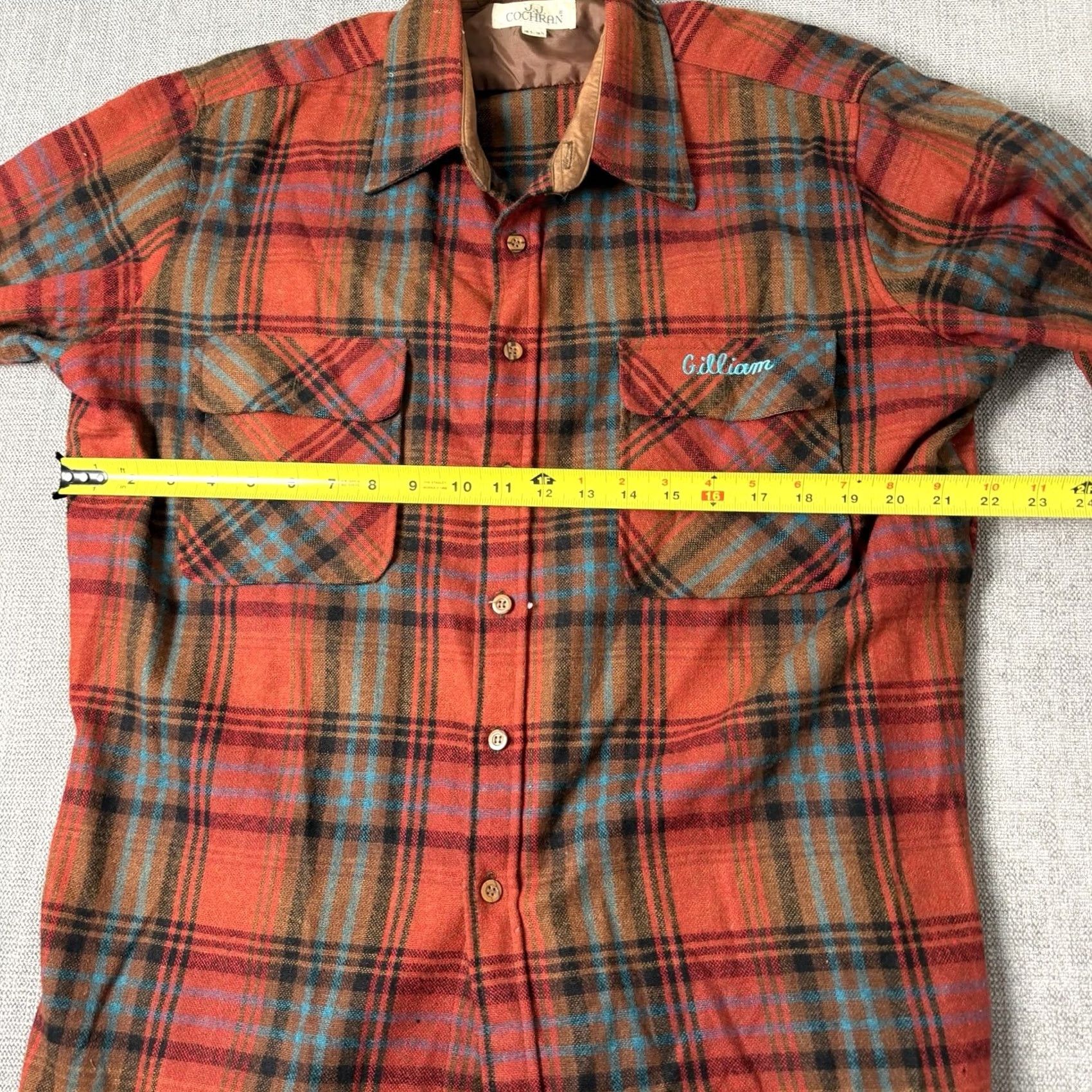 Vintage VINTAGE JJ COCHRAN Shirt Mens L Flannel Red Tartan Plaid 1980s Wool Size US L / EU 52-54 / 3 - 5 Thumbnail