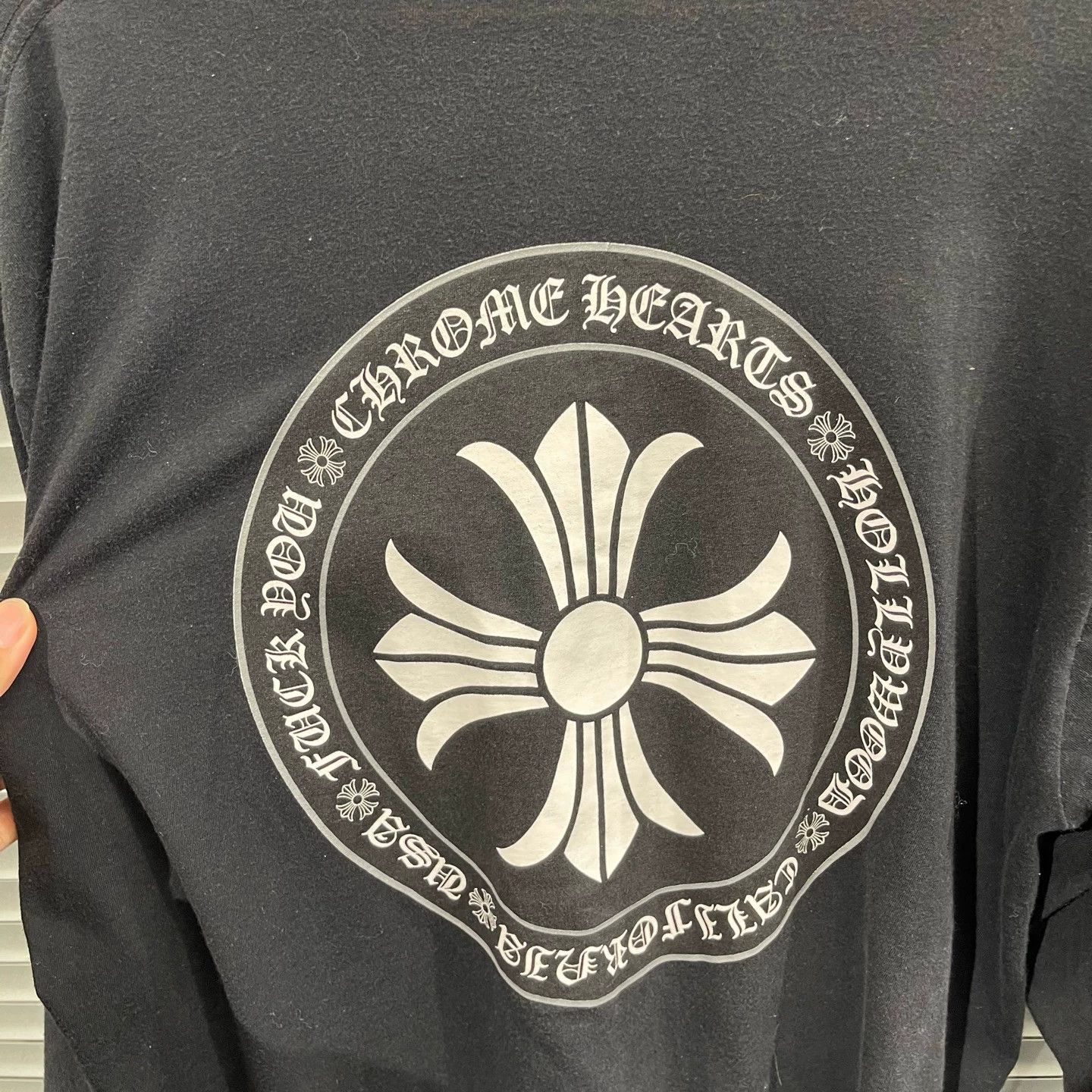 Chrome Hearts Chrome Hearts Black LS Tee Cross Floral String Logo Circ Size US L / EU 52-54 / 3 - 6 Thumbnail