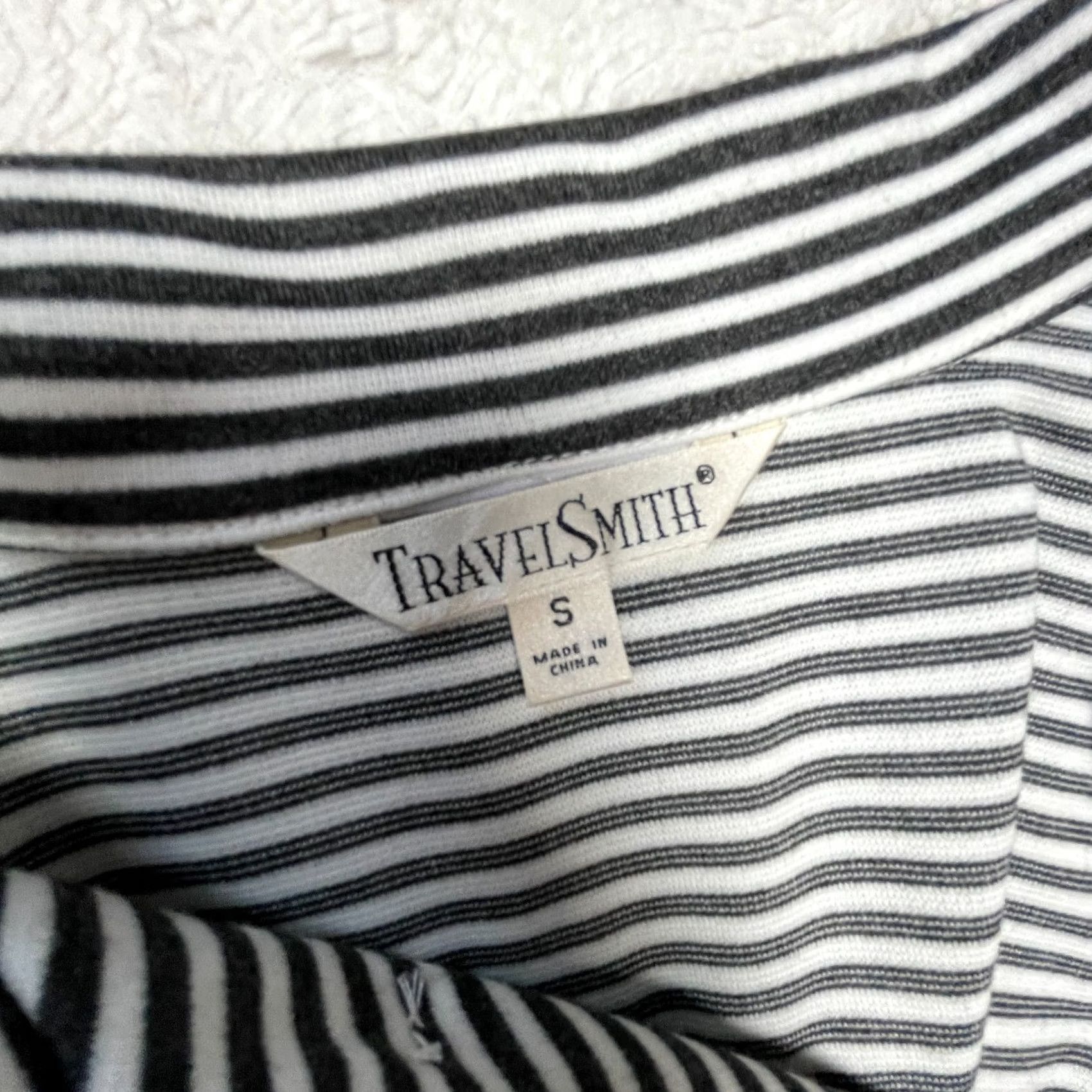 Vintage TravelSmith Womens Small Long Sleeve Knit Jacket Stripe Black White Size Small Size S / US 4 / IT 40 - 5 Thumbnail