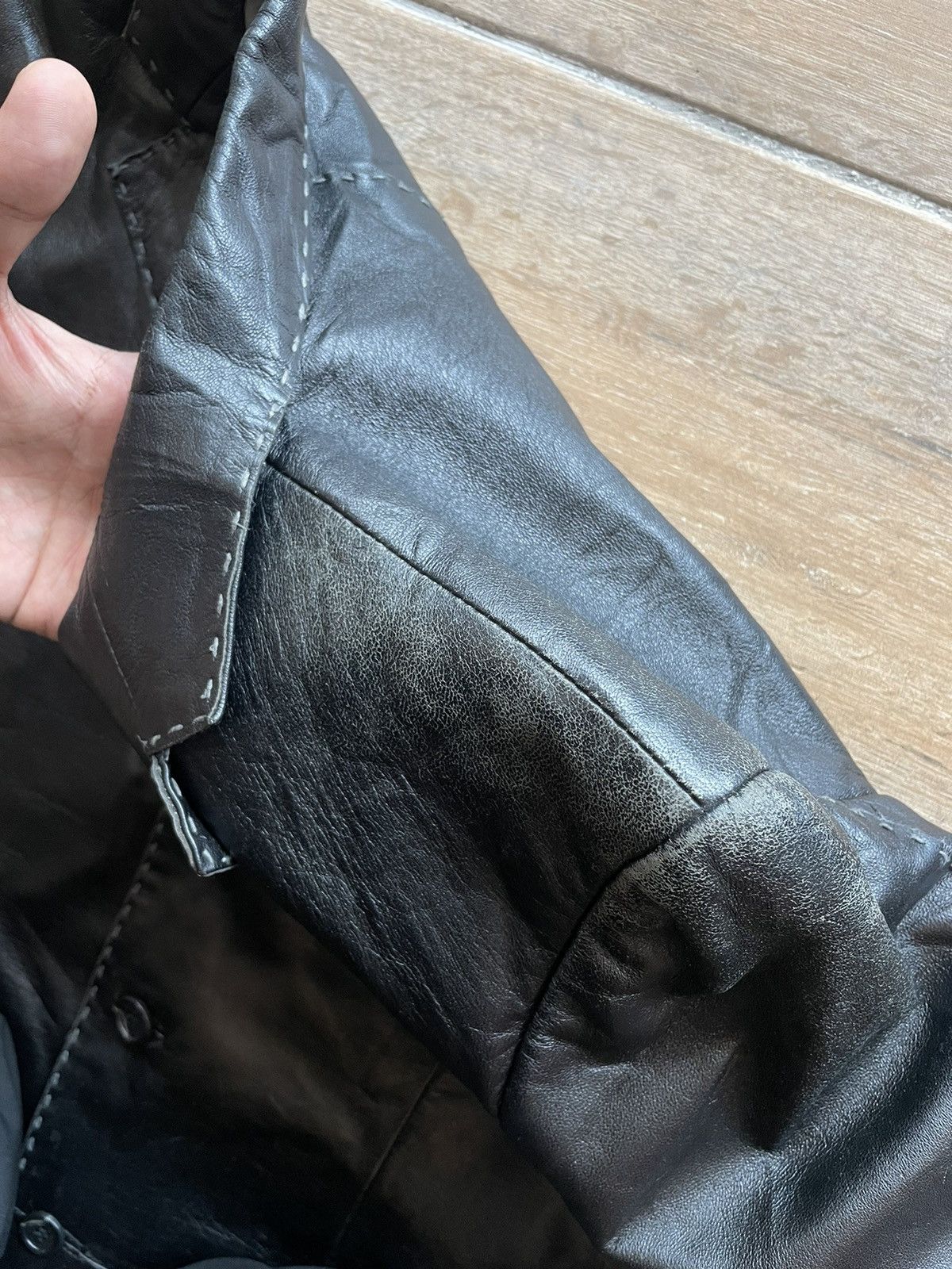 Japanese Brand × Le Grande Bleu (L.G.B.) × Tornado Mart Tornado Mart Leather Stitched Blazer Size US M / EU 48-50 / 2 - 23 Thumbnail