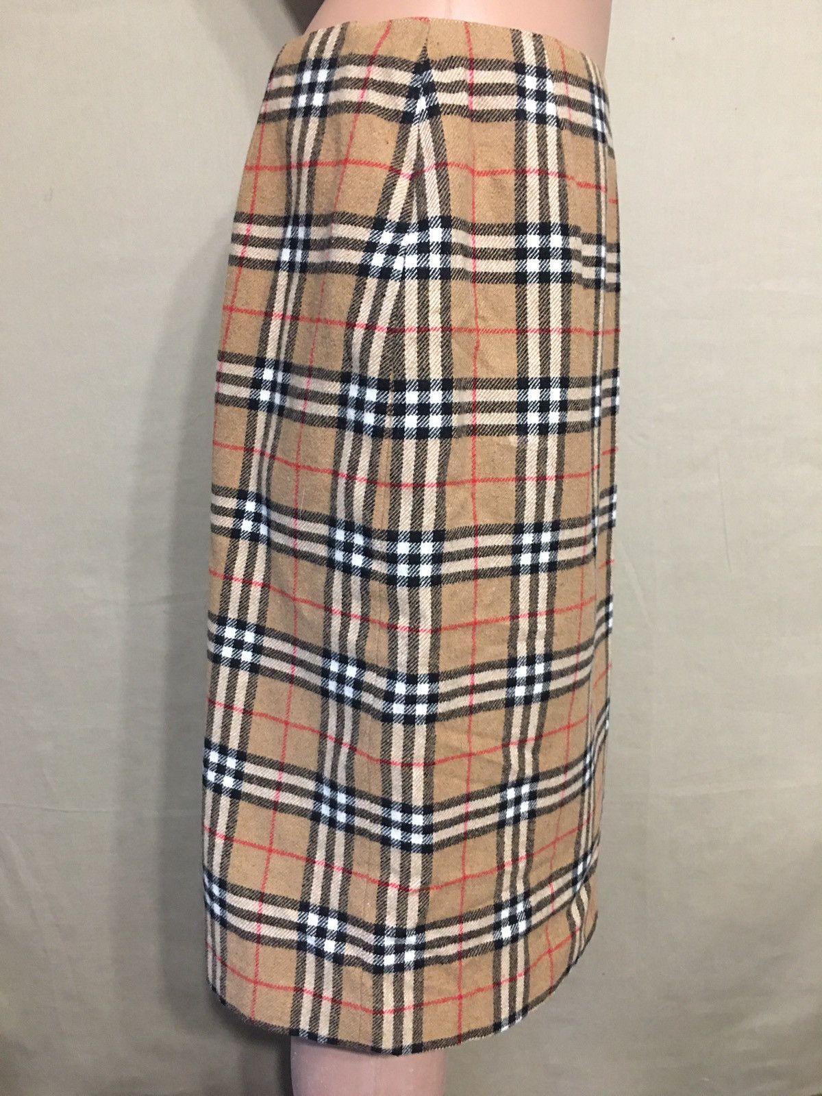 Burberry × Vintage Vintage 80s Burberry’s Check Wool Skirt Size 31" - 4 Thumbnail
