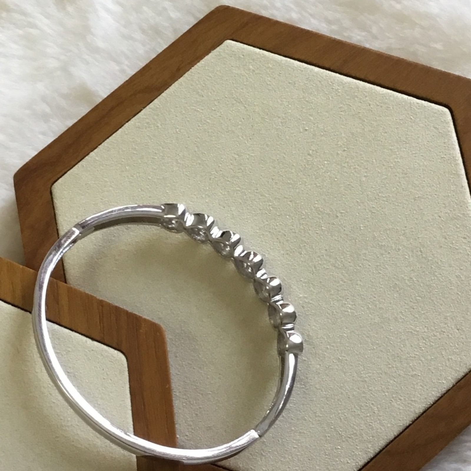 Other Silver Hearts with Vibrant Crystals Bangle Size ONE SIZE - 7 Thumbnail
