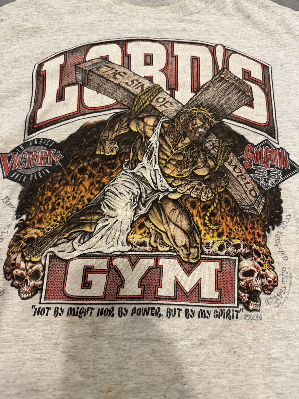 Vintage *RARE* VTG 1995 LORD’S GYM GOD BODYBUILDING NO SWEAT TEE Size US M / EU 48-50 / 2 - 14 Thumbnail