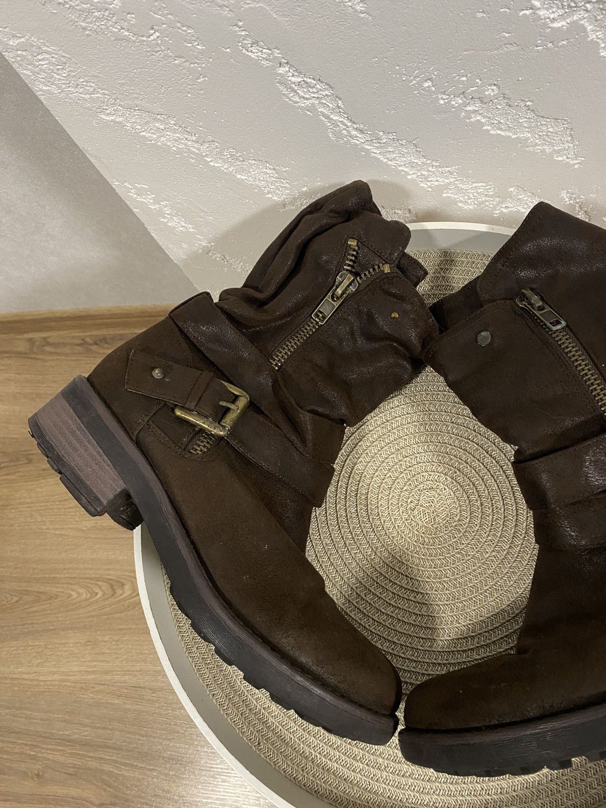 Other Vntg Avantgarde Y2K A.S.98 Style Belted Engineer Boots ASH Size US 9 / IT 39 - 3 Thumbnail