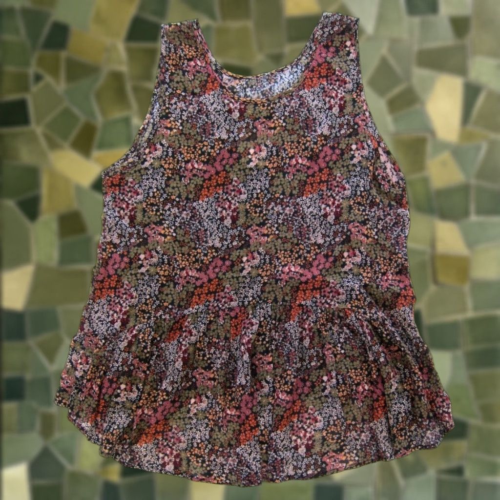 Vintage Elodie Blouse Tank Top NWT 100% Rayon Floral Sleeveless Pink Large Womens Size L / US 10 / IT 46 - 1 Thumbnail