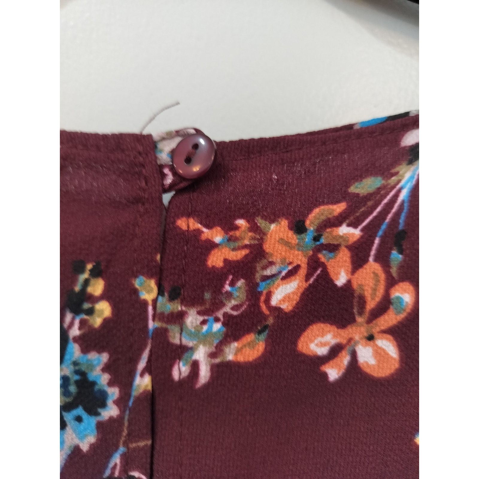 Passport Passport Women’s XL Burgundy Floral Blouse Long Sleeve Size XL / US 12-14 / IT 48-50 - 5 Thumbnail