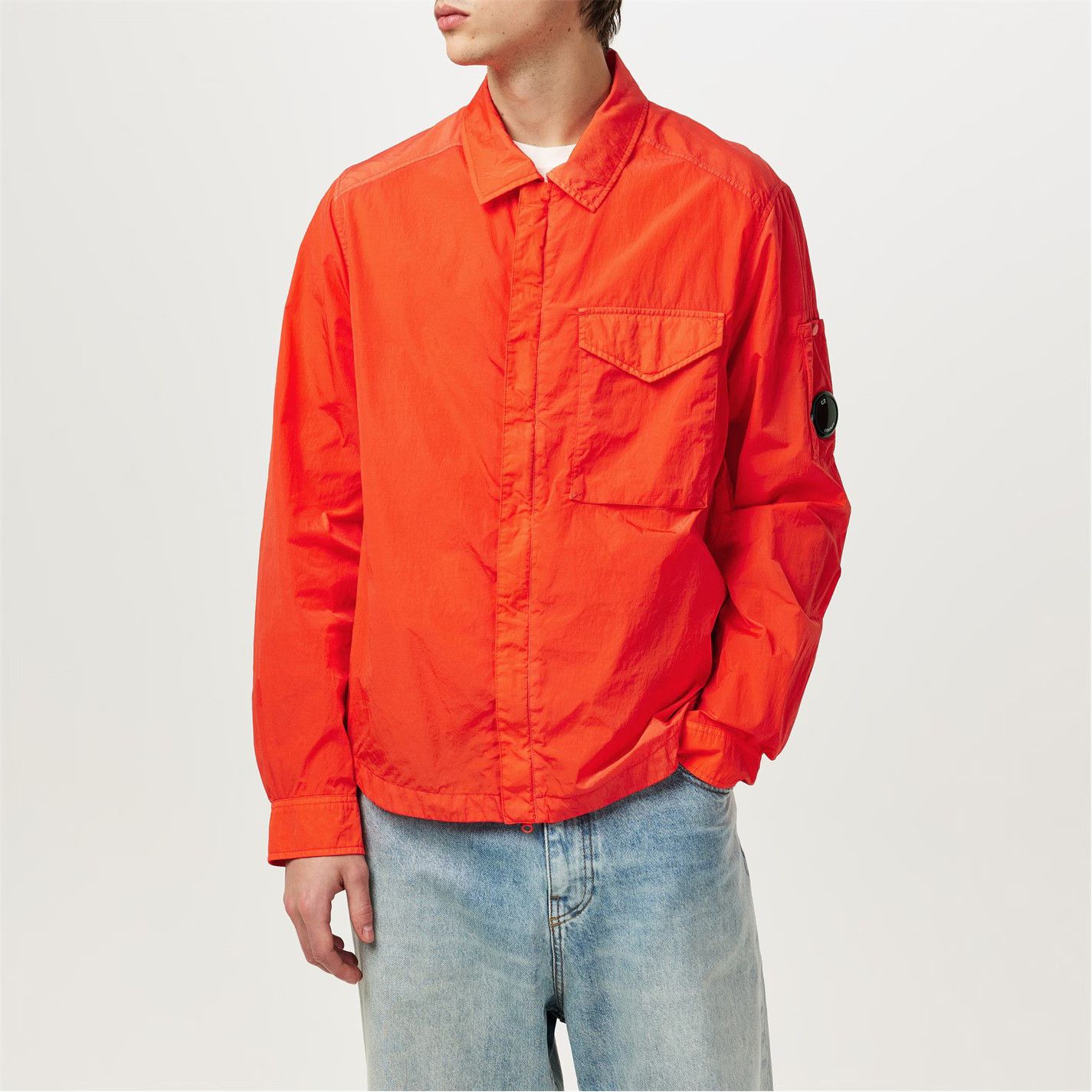 C.P. Company o1g2r1mq0426 Chrome-R Long Sleeve Overshirt in Poinciana Size US XL / EU 56 / 4 - 1 Thumbnail