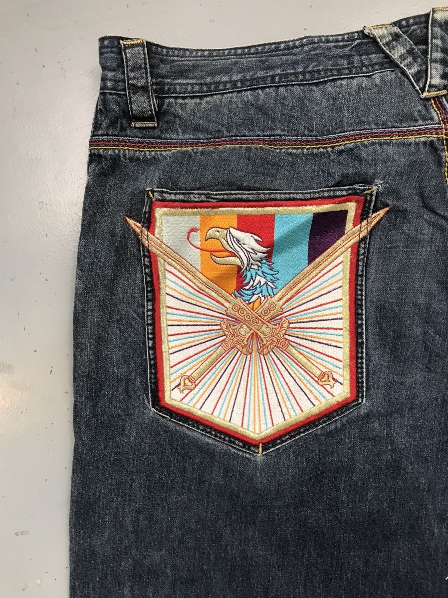 Coogi × Vintage Vintage Coogi cross sword ⚔️ embroidered denim jort Size US 40 / EU 56 - 12 Thumbnail