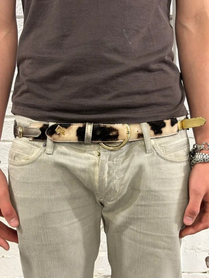 Dolce & Gabbana 2000s Dolce & Gabbana Hybrid Calf Hair & Leather Belt Size ONE SIZE - 1 Thumbnail