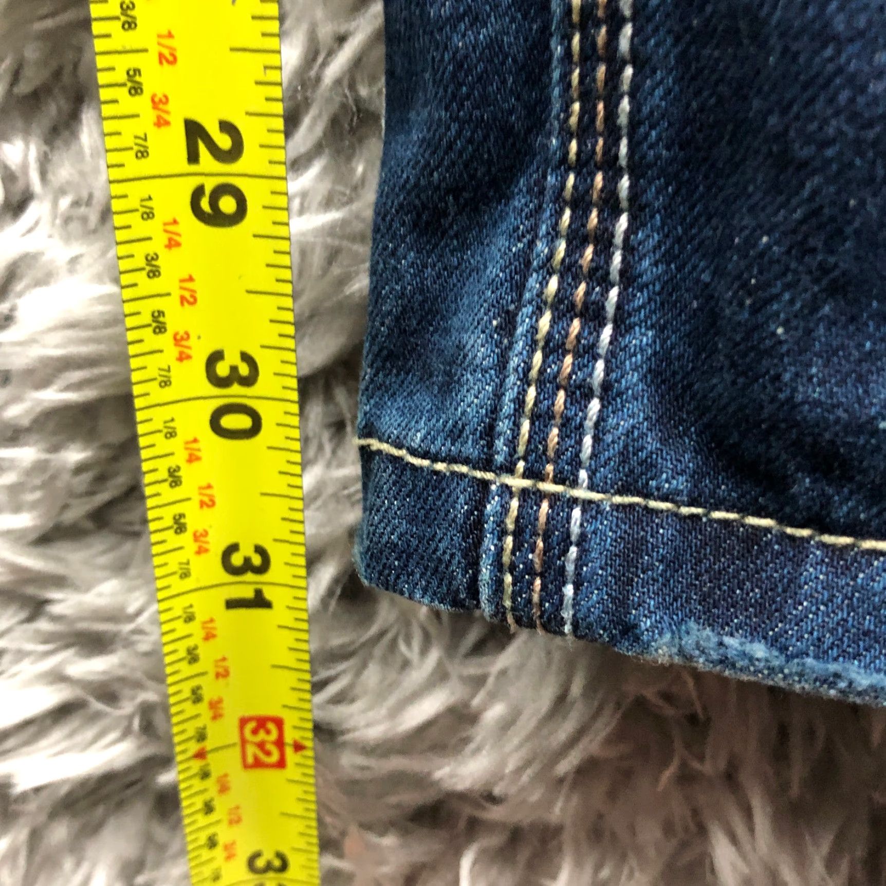 Denime BiePa Jeans Mens Size 31 Mid Rise Straight Leg Dark Wash Denim Blue Jeans Size US 31 - 3 Thumbnail