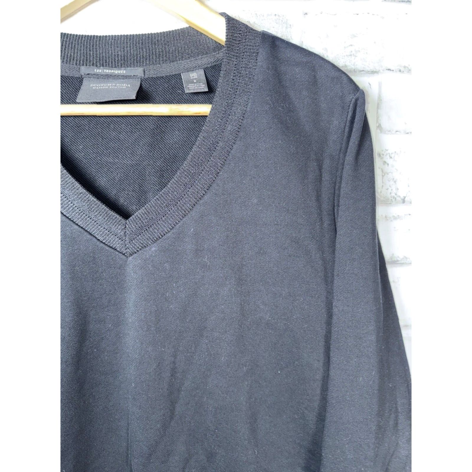 Scotch & Soda Scotch & Soda Womens Sweater V-Neck Pullover Black S Knit Cotton Shirt? Size S / US 4 / IT 40 - 3 Thumbnail