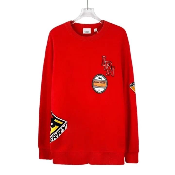Burberry Burberry Red Logo Embroidered Sweatshirt M Size US M / EU 48-50 / 2 - 1 Thumbnail