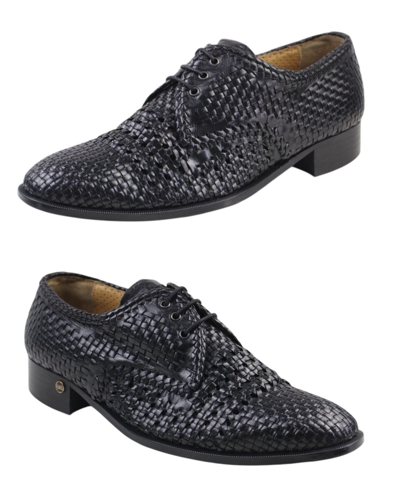 1990S BALENCIAGA PARIS WOVEN LEATHER DERBY