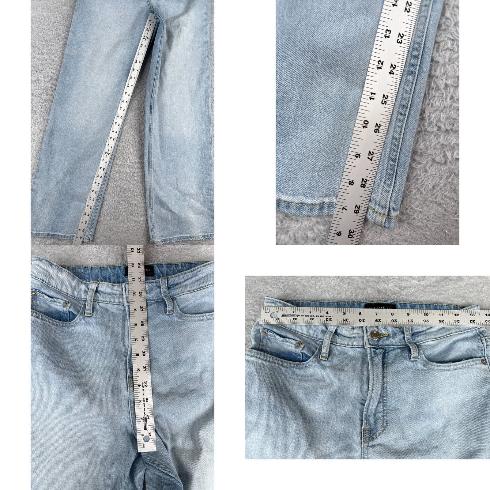 Vintage Seven7 Jeans Women Blue Denim Wide Leg Straight 6 Cotton Blend 27x30 Slim Distressed Pockets Logo High Rise 5-Pocket Machine Washable Halloween? Size 28" / US 6 / IT 42 - 8 Thumbnail