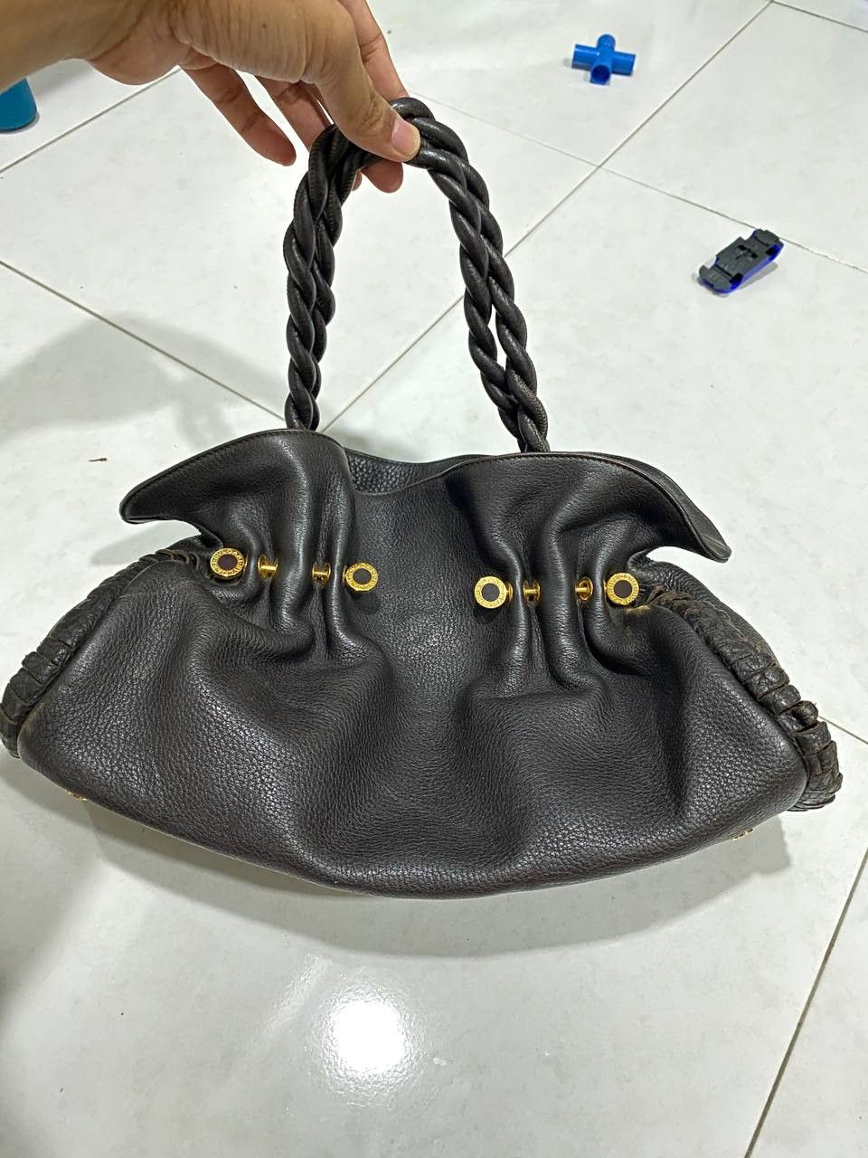 Bvlgari Bvlgari 29433 Women's Leather Handbag Black Size ONE SIZE - 2 Thumbnail