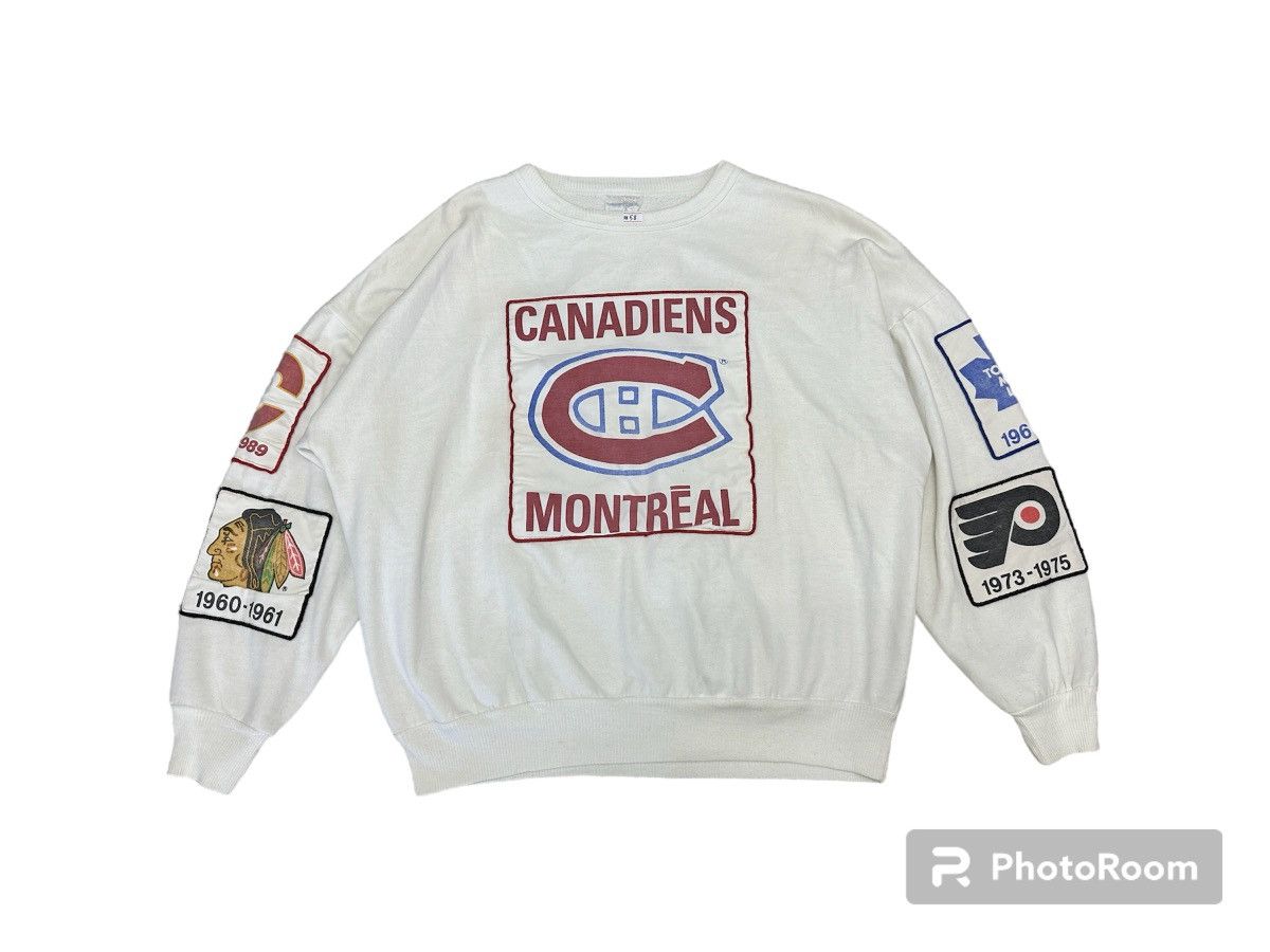 NHL 🔥🔥🔥90’s Montreal Canadiens Championship Patches Sweatshirt Size US L / EU 52-54 / 3 - 1 Thumbnail