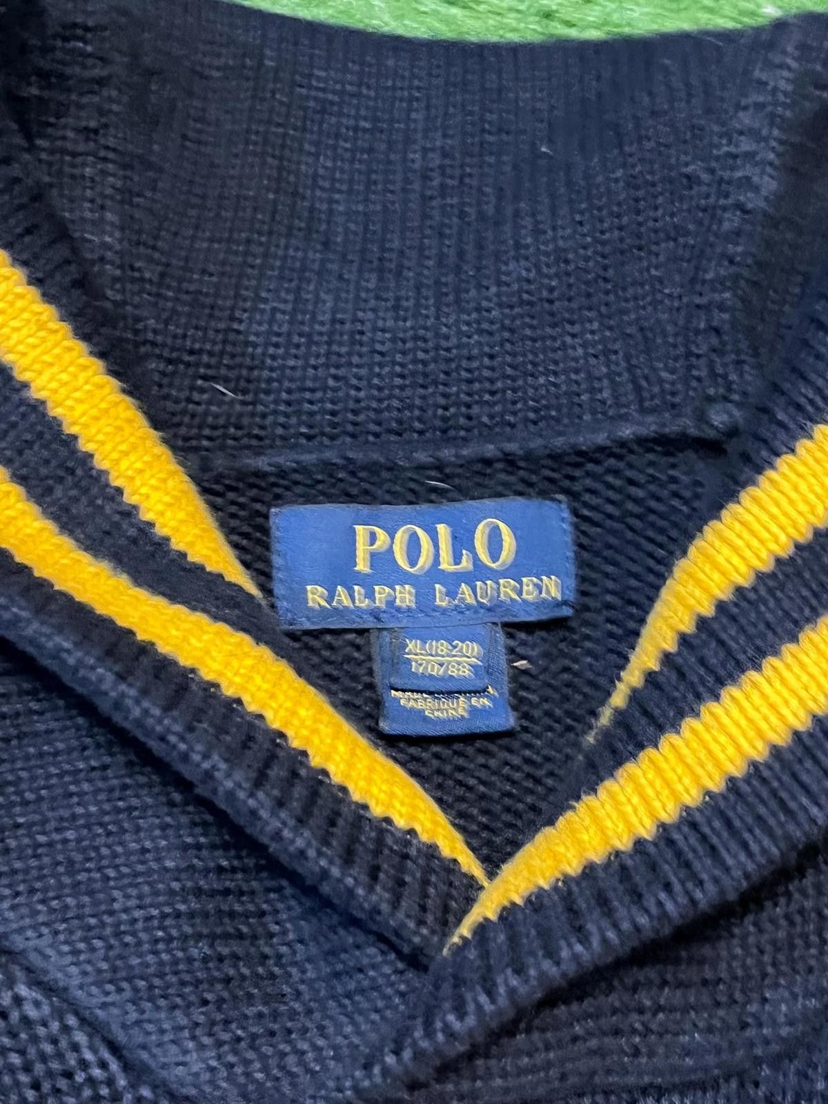 Polo Ralph Lauren Polo Ralph Lauren Men's Cowl Neck Sweater Navy and Yellow Size US XL / EU 56 / 4 - 3 Thumbnail