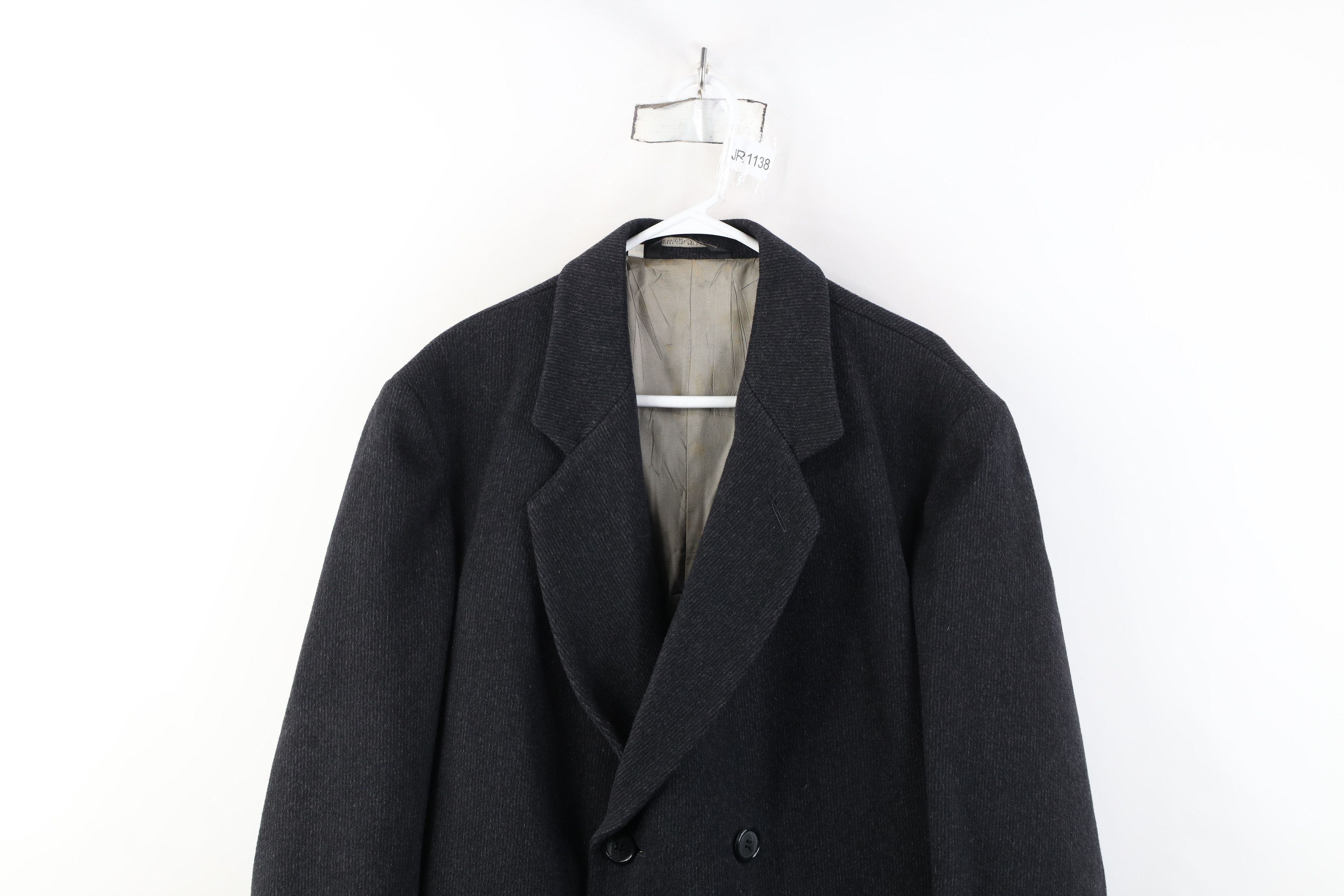 Vintage Vintage 70s Streetwear Wool Ribbed Overcoat Jacket Gray USA Size US XXL / EU 58 / 5 - 2 Thumbnail