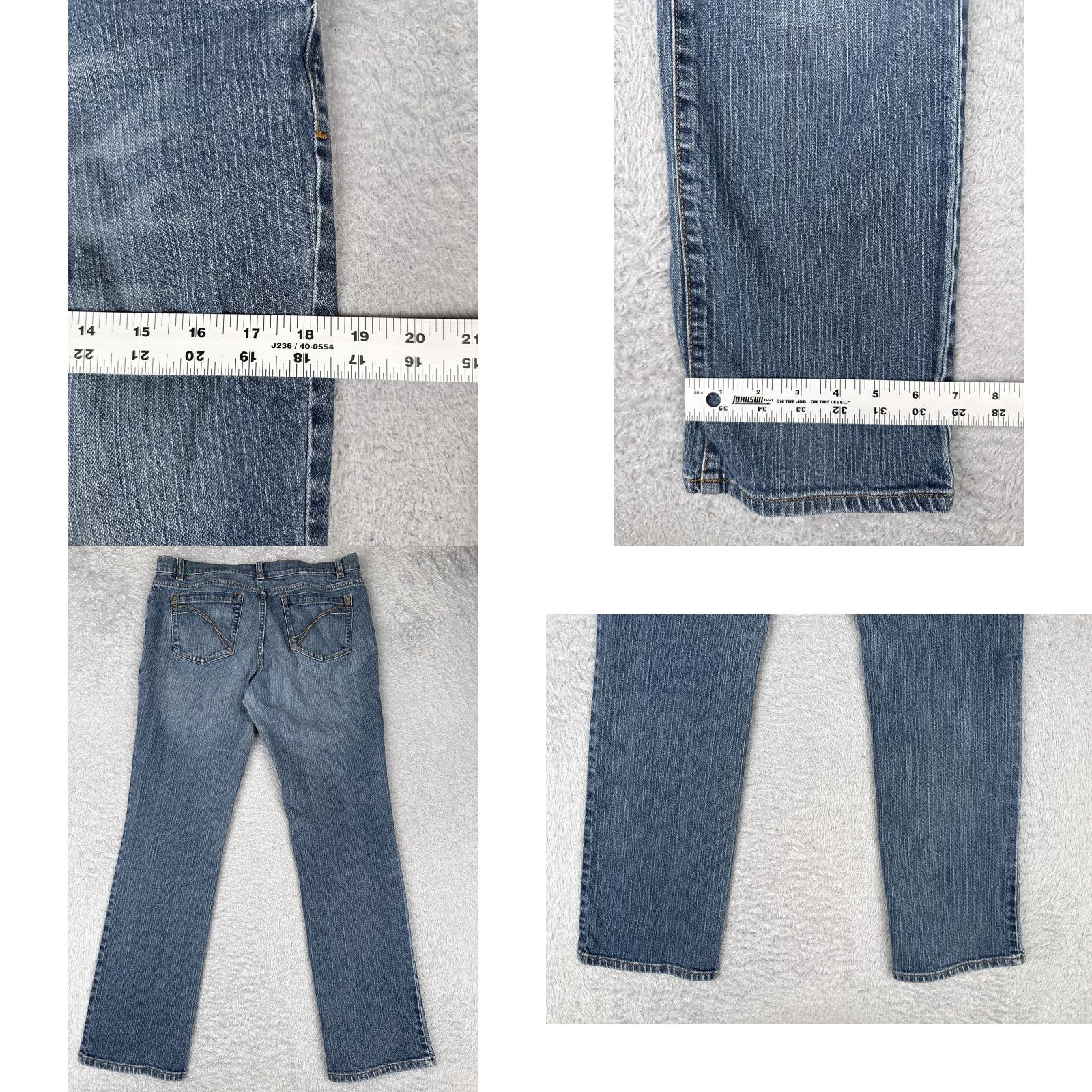 Stampd Stamp 10 Jeans Women Straight Leg Blue 10 Medium Wash Cotton Spandex 29in Inseam Regular 30" Waist 5-Pocket Zip 99% Cotton Size 32" / US 10 / IT 46 - 9 Thumbnail
