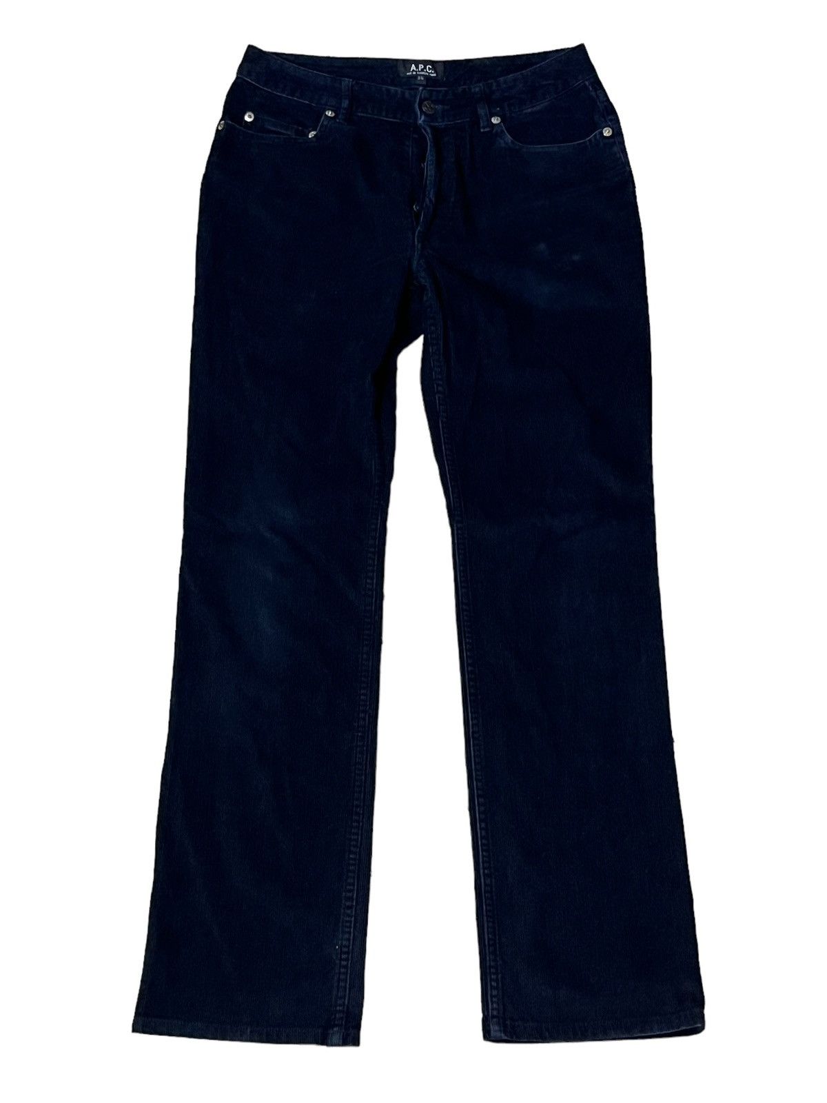 A.P.C. A.P.C RUE DE FLEURUS CORDUROY SUPER BLACK JEANS Size US 29 - 1 Thumbnail