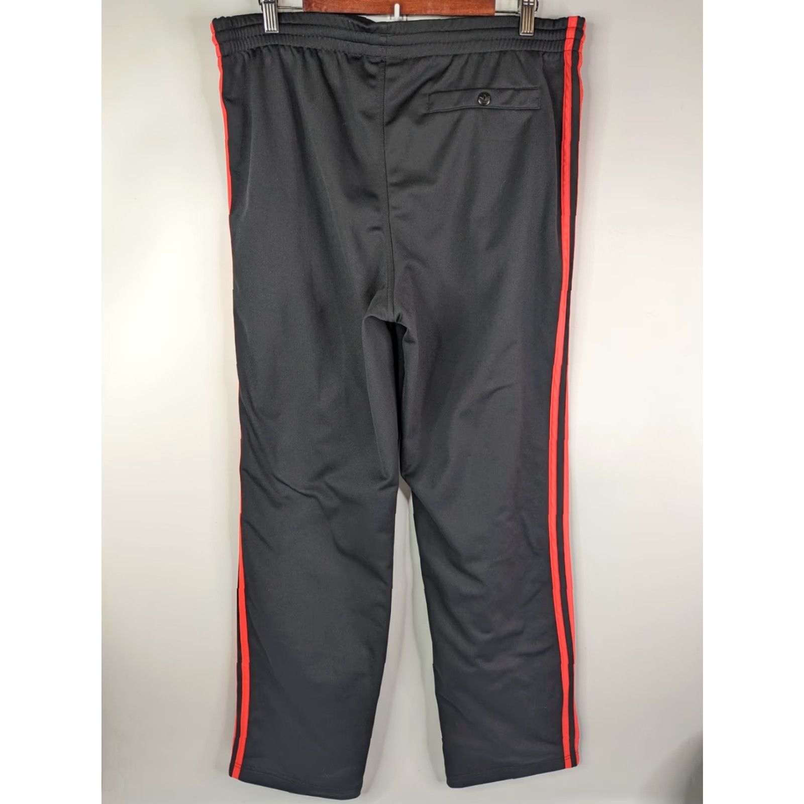 Adidas Adidas Track Pants Striped Elastic Waist Men M Salmon Pink Black Stripes Name Spellout Pockets Size US 31 - 5 Thumbnail