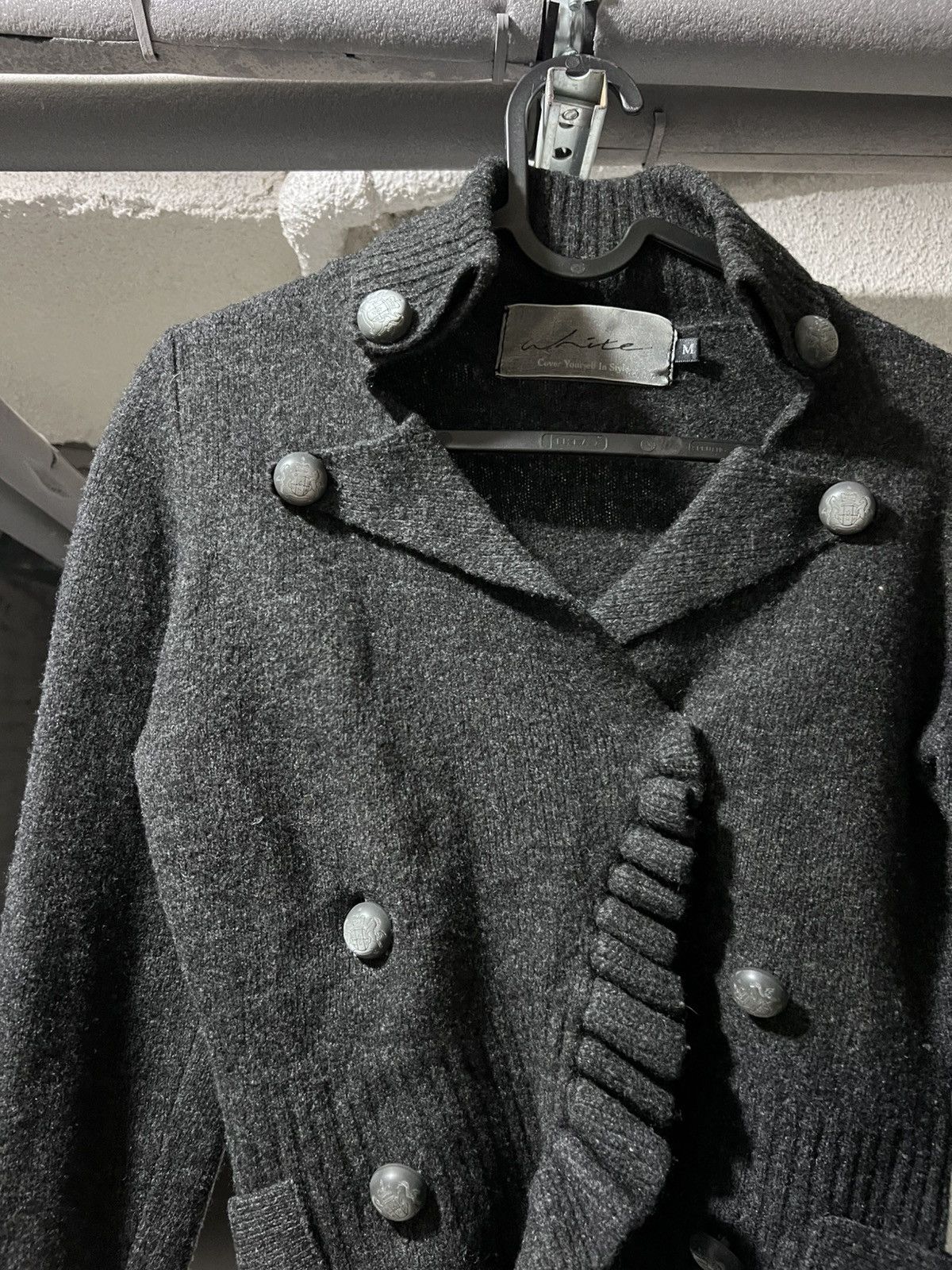 Hedi Slimane Napoleon Wool Detailed Cropped Cardigan Size M / US 6-8 / IT 42-44 - 3 Thumbnail