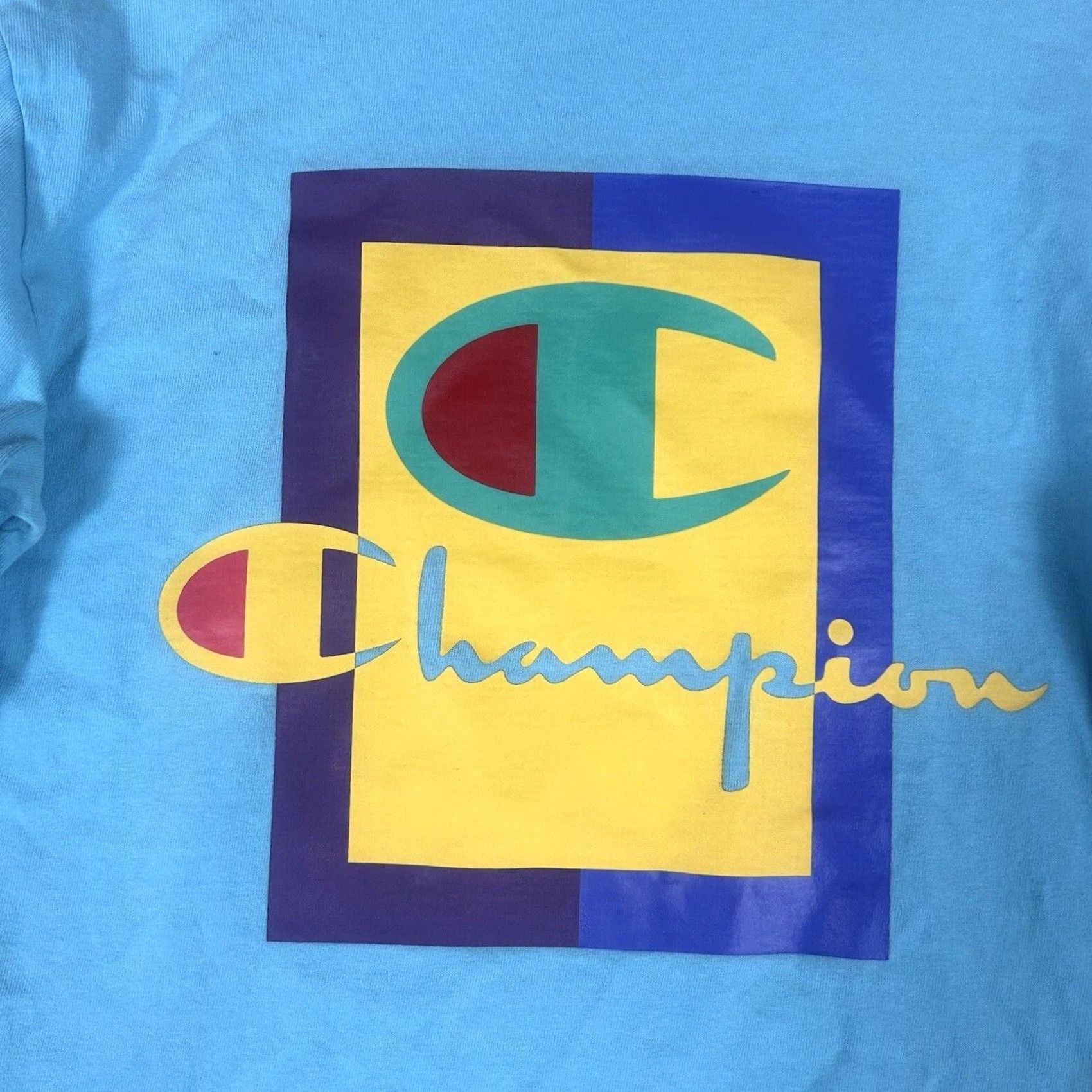 Champion VINTAGE Champion Sweatshirt Mens Small Crewneck Pullover 00s Y2K Big Logo Blue Size US S / EU 44-46 / 1 - 2 Thumbnail