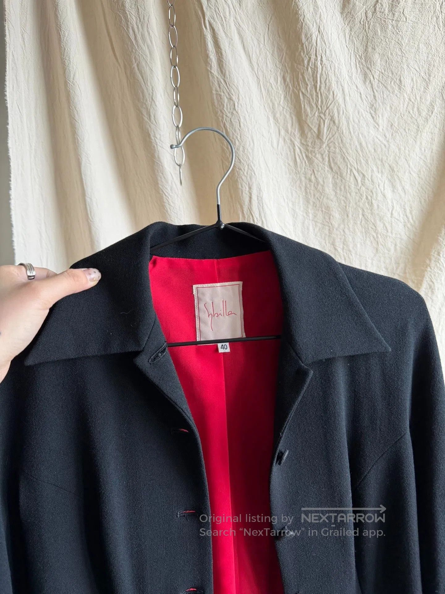 Other SYBILLA Black Cape-Style Asymmetric Cuff Jacket. Size M / US 6-8 / IT 42-44 - 8 Thumbnail